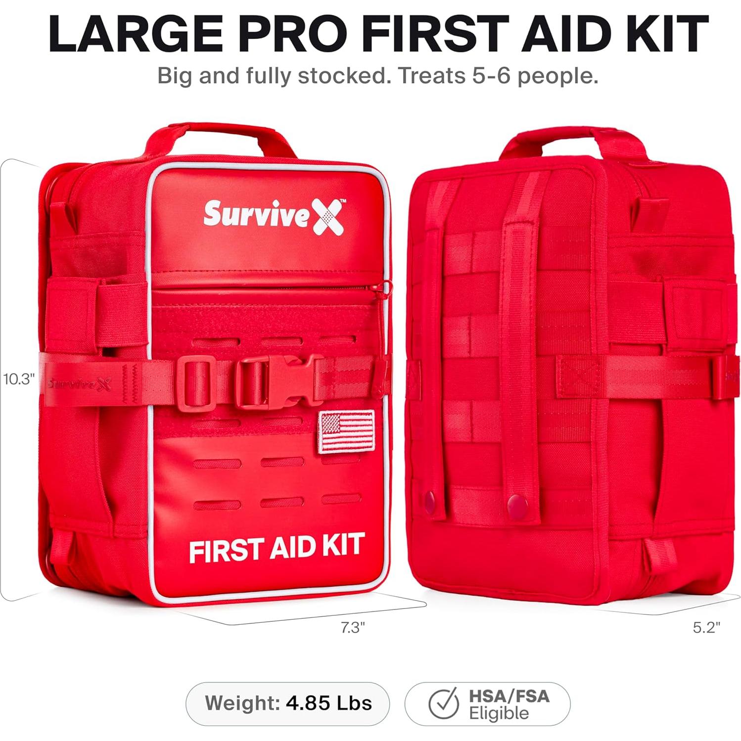 Kit de Primeros Auxilios Pro Grande SurviveX - 5-6 Personas