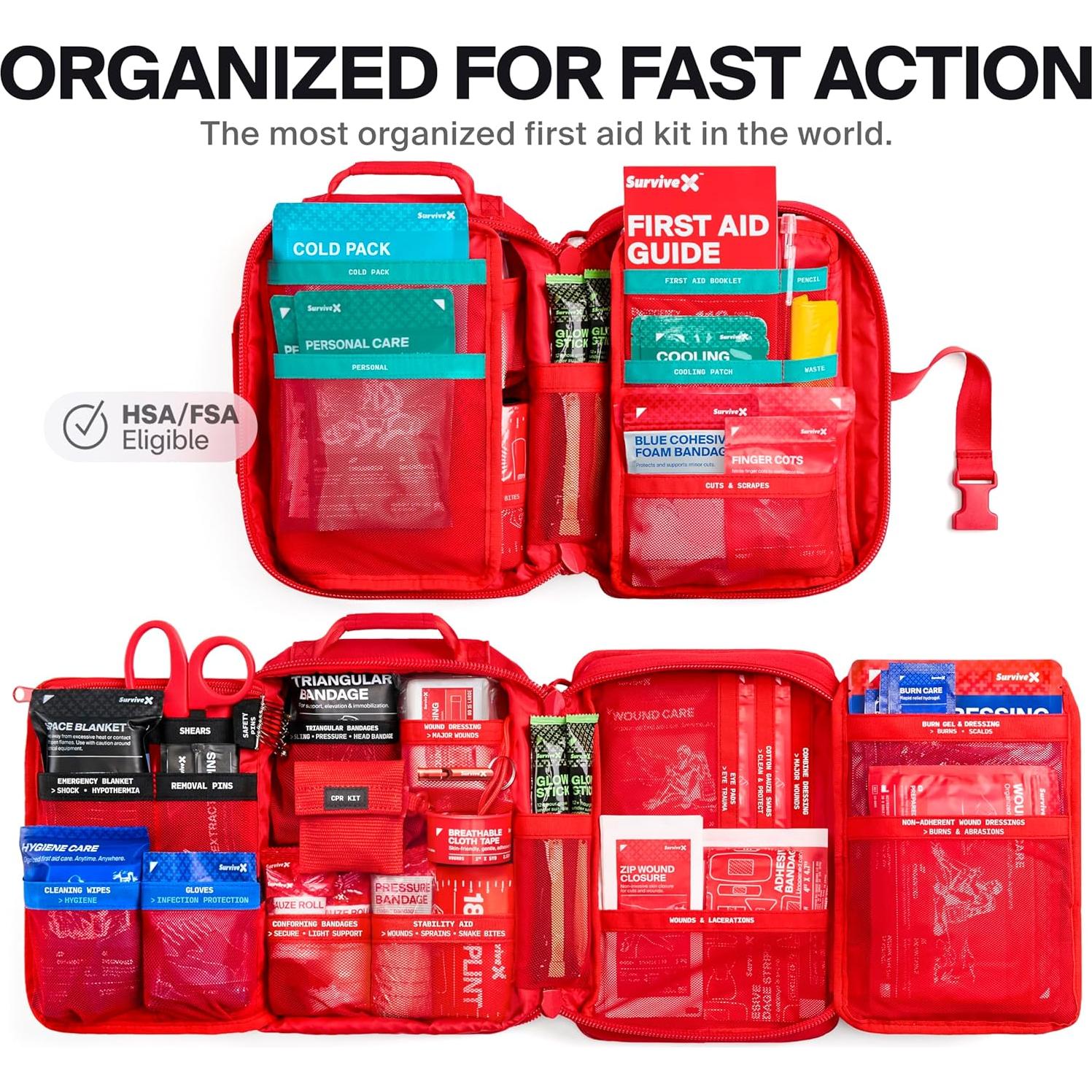 Kit de Primeros Auxilios Pro Grande SurviveX - 5-6 Personas