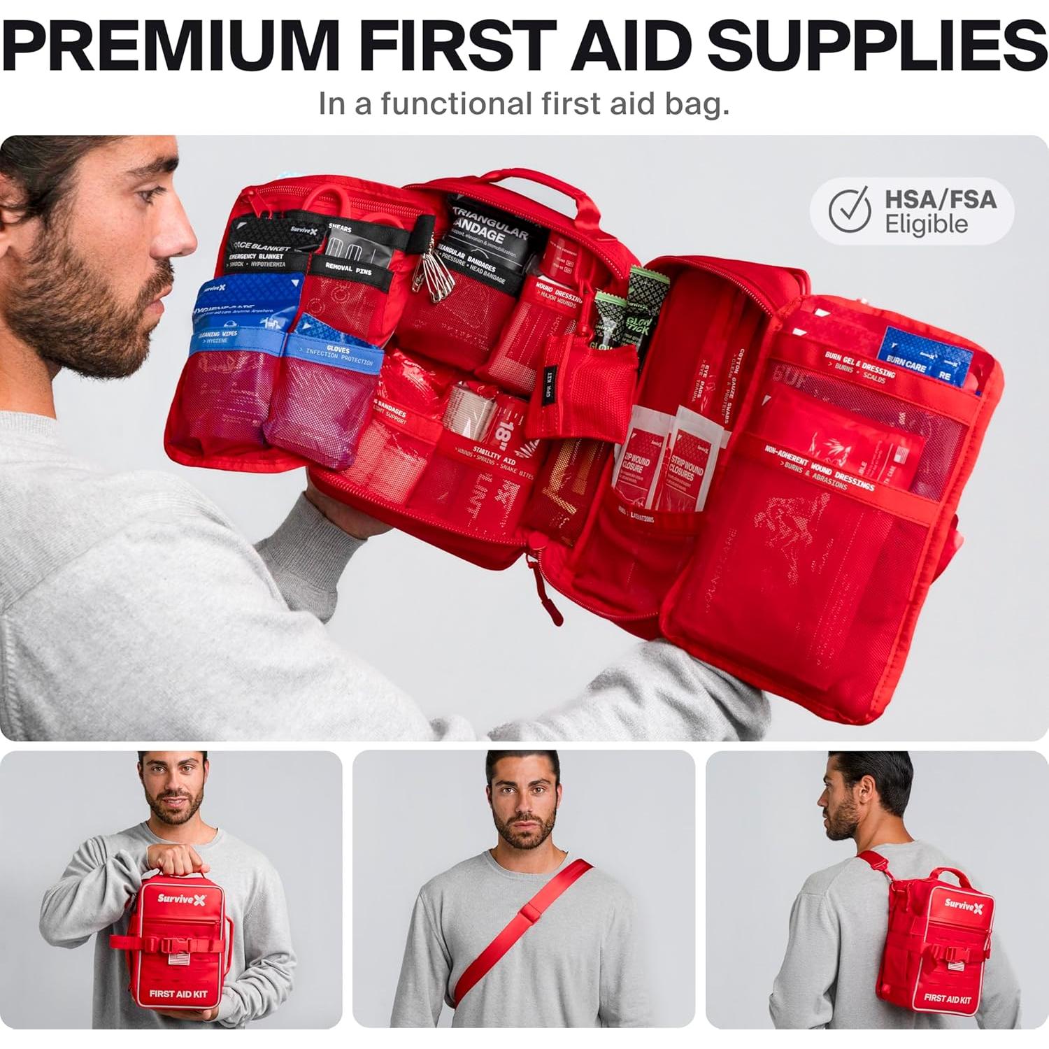 Kit de Primeros Auxilios Pro Grande SurviveX - 5-6 Personas