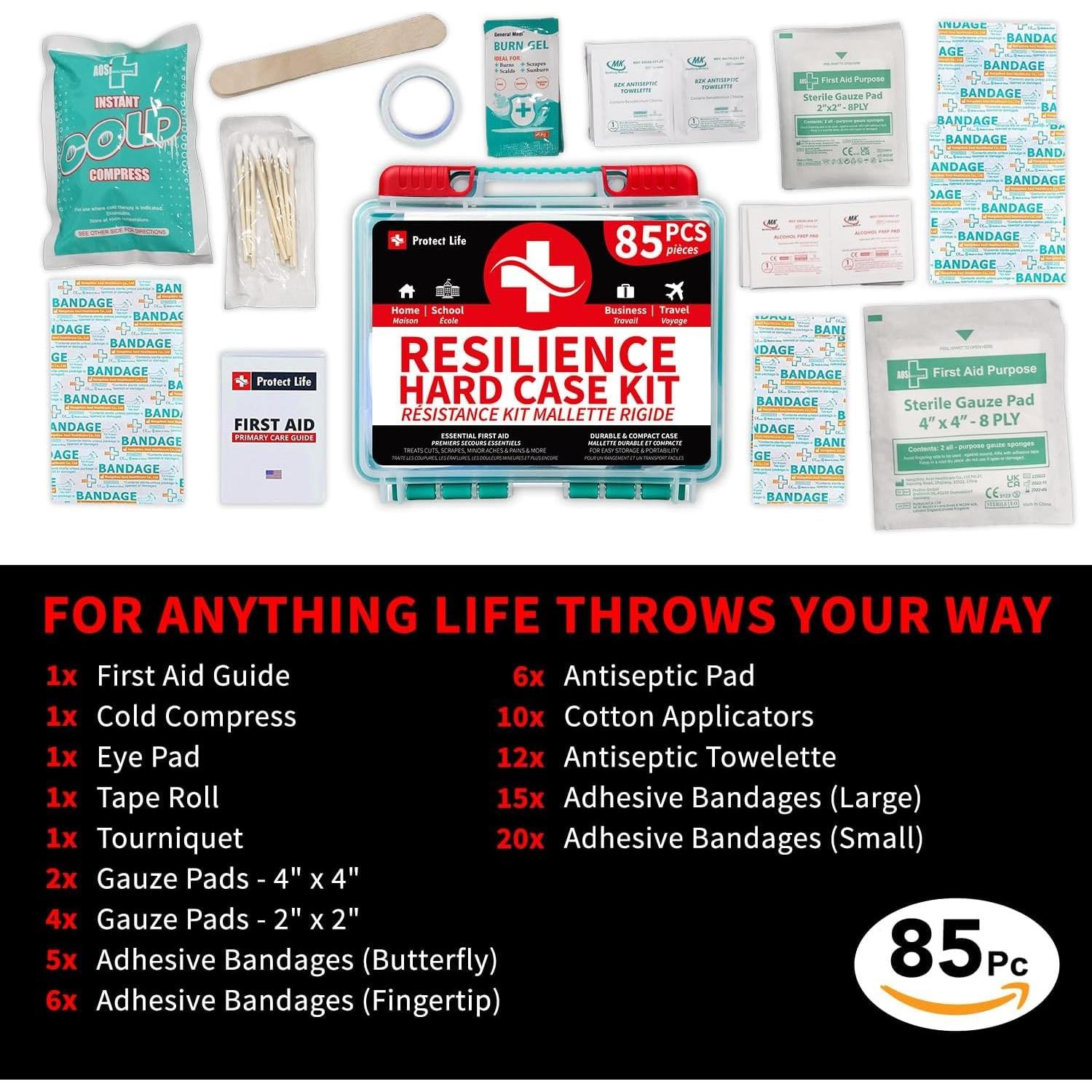 Kit de Primeros Auxilios Protect Life 85 Piezas Compacto