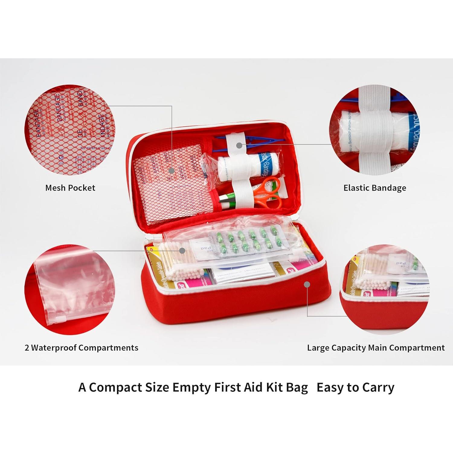 Bolsa de Primeros Auxilios Vacía TOPASION 24x14 cm Roja