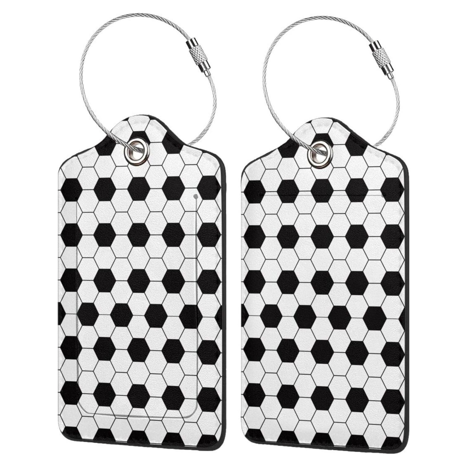 Etiqueta de Equipaje de Cuero PU SUILCEUT Fútbol 12x7cm 5 Piezas