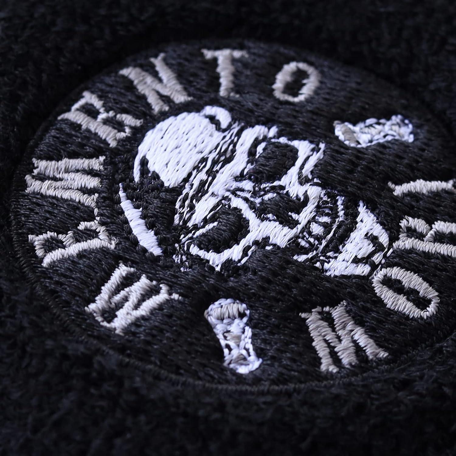 Banda de Sudor Memento Mori Express-Stickerei Unisex 8x8cm