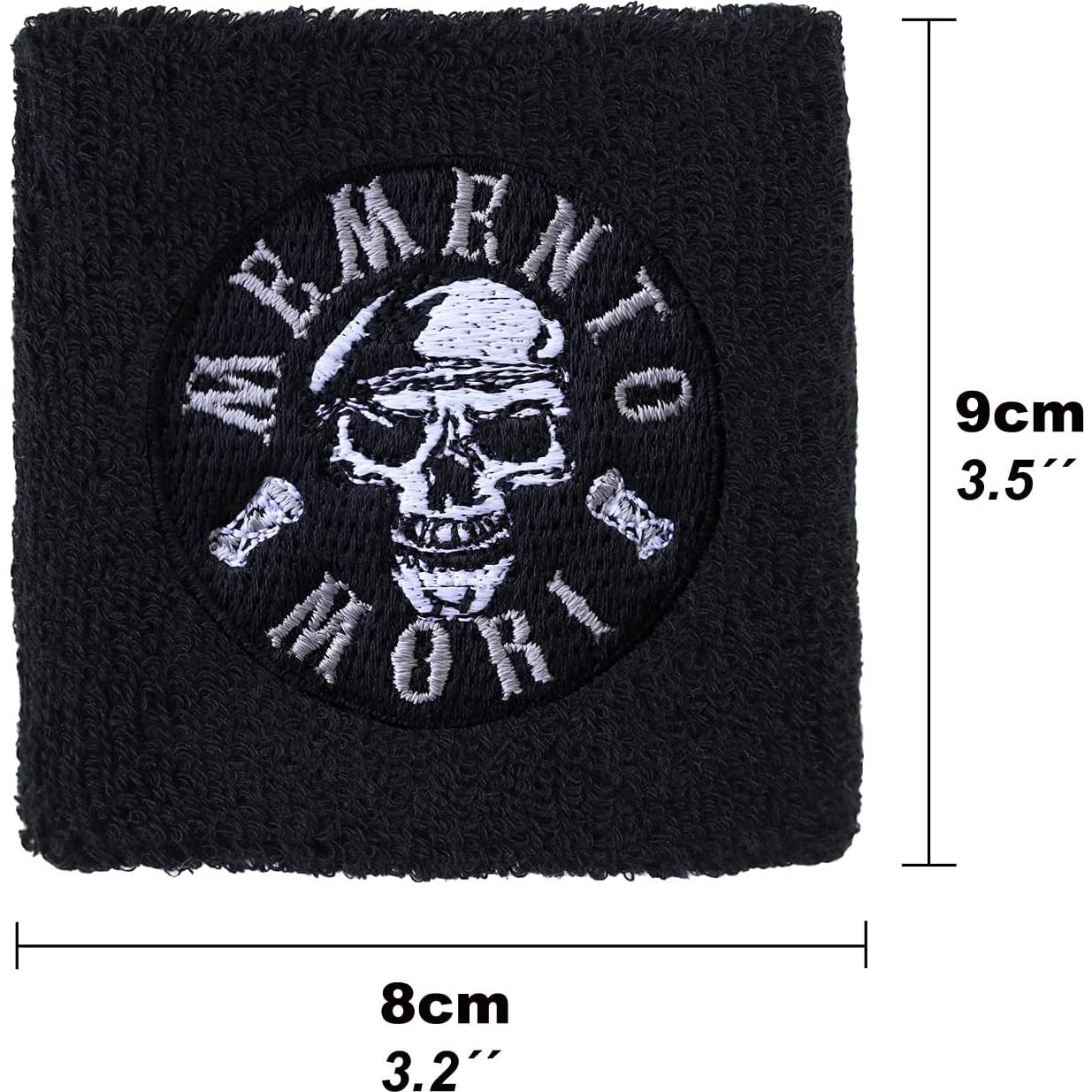 Banda de Sudor Memento Mori Express-Stickerei Unisex 8x8cm