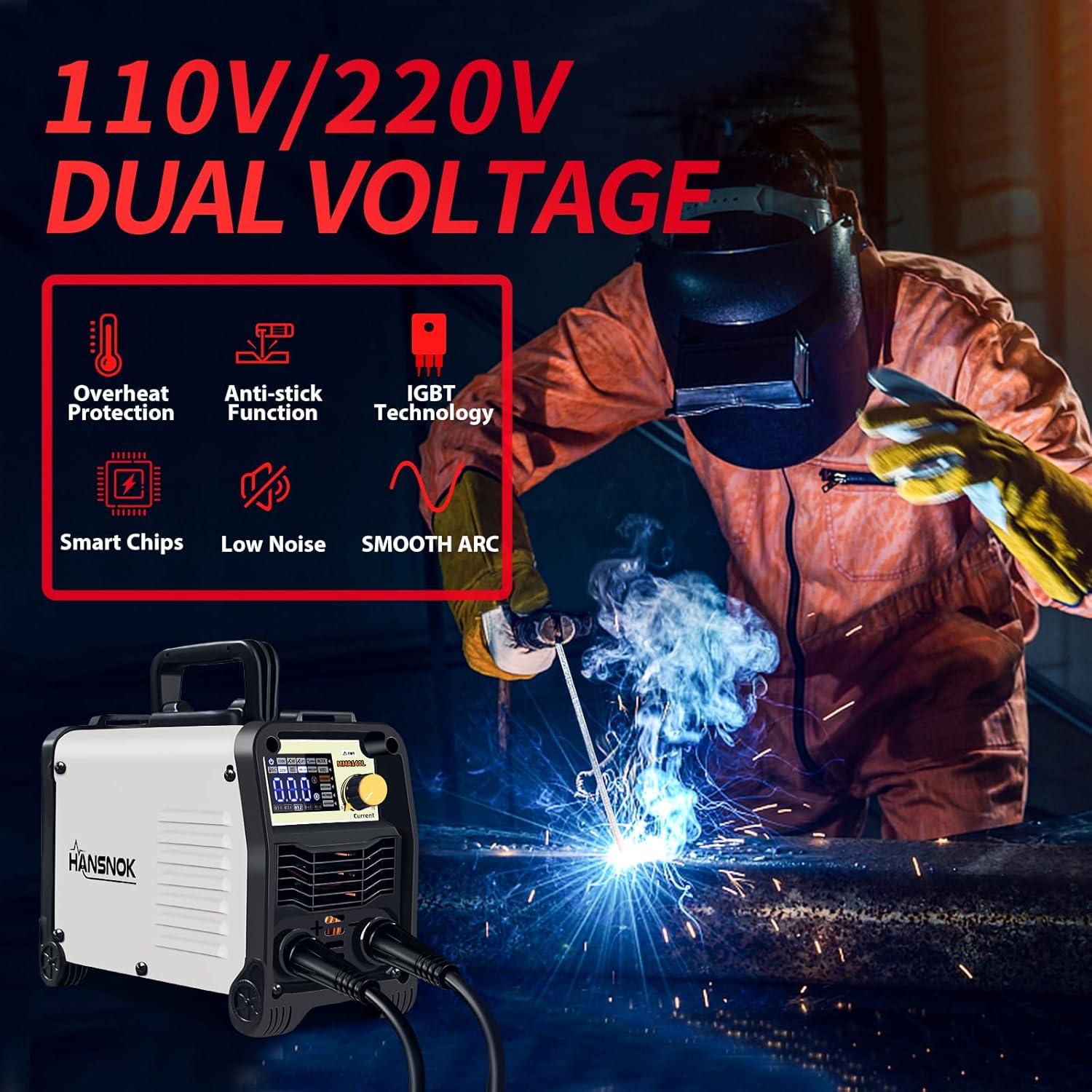 Soldador de arco MMA 140A HANSNOKTECH portátil 110/220V