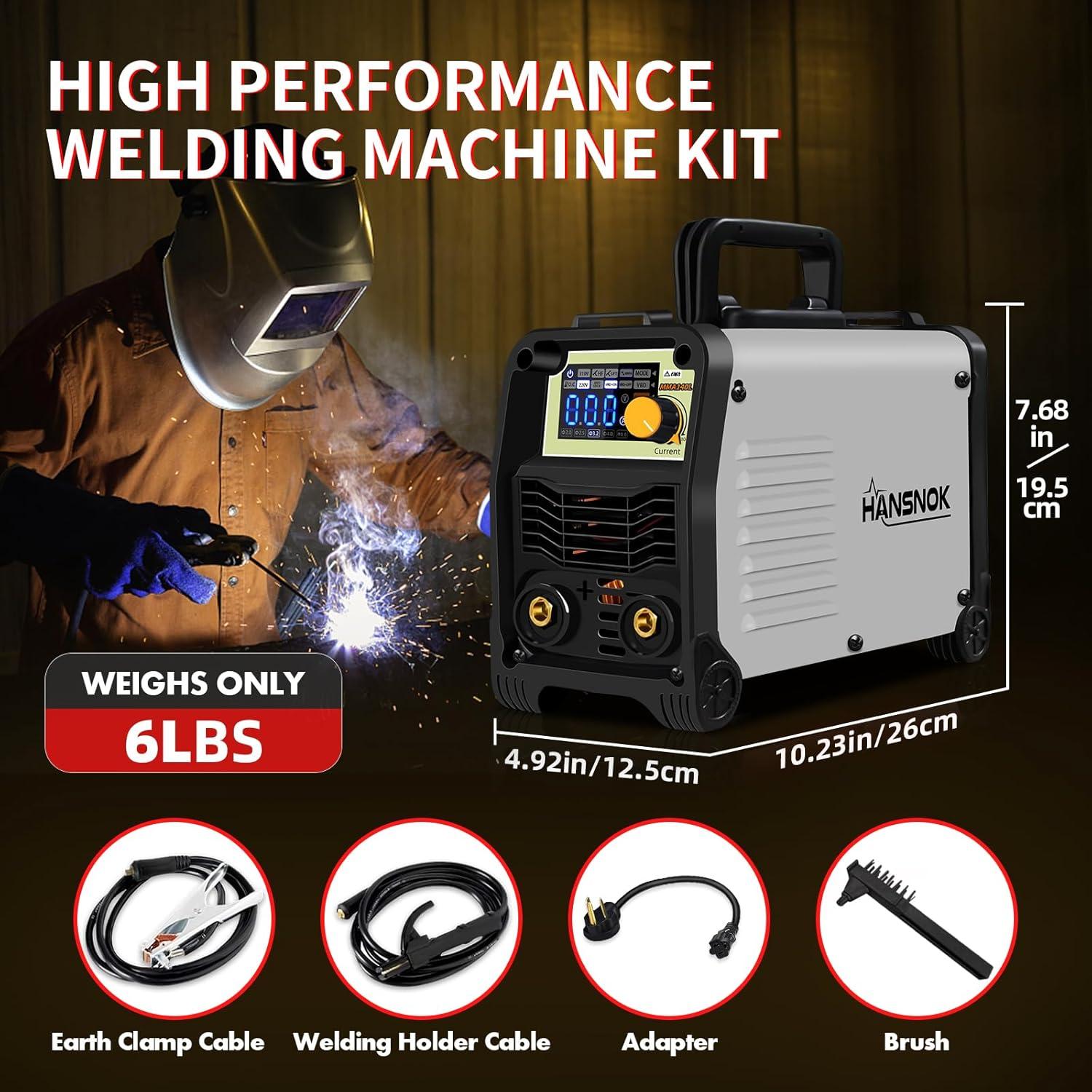 Soldador de arco MMA 140A HANSNOKTECH portátil 110/220V