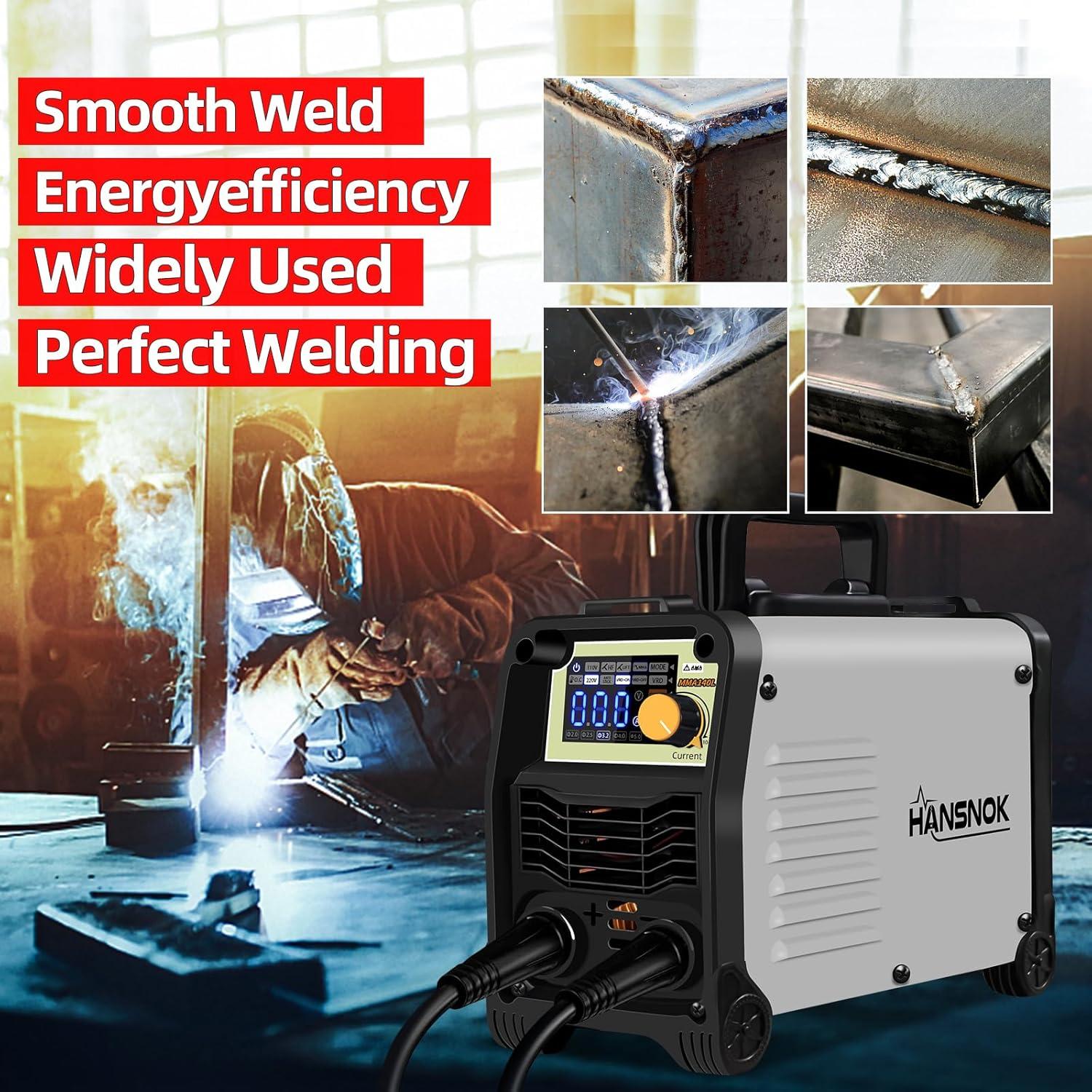 Soldador de arco MMA 140A HANSNOKTECH portátil 110/220V
