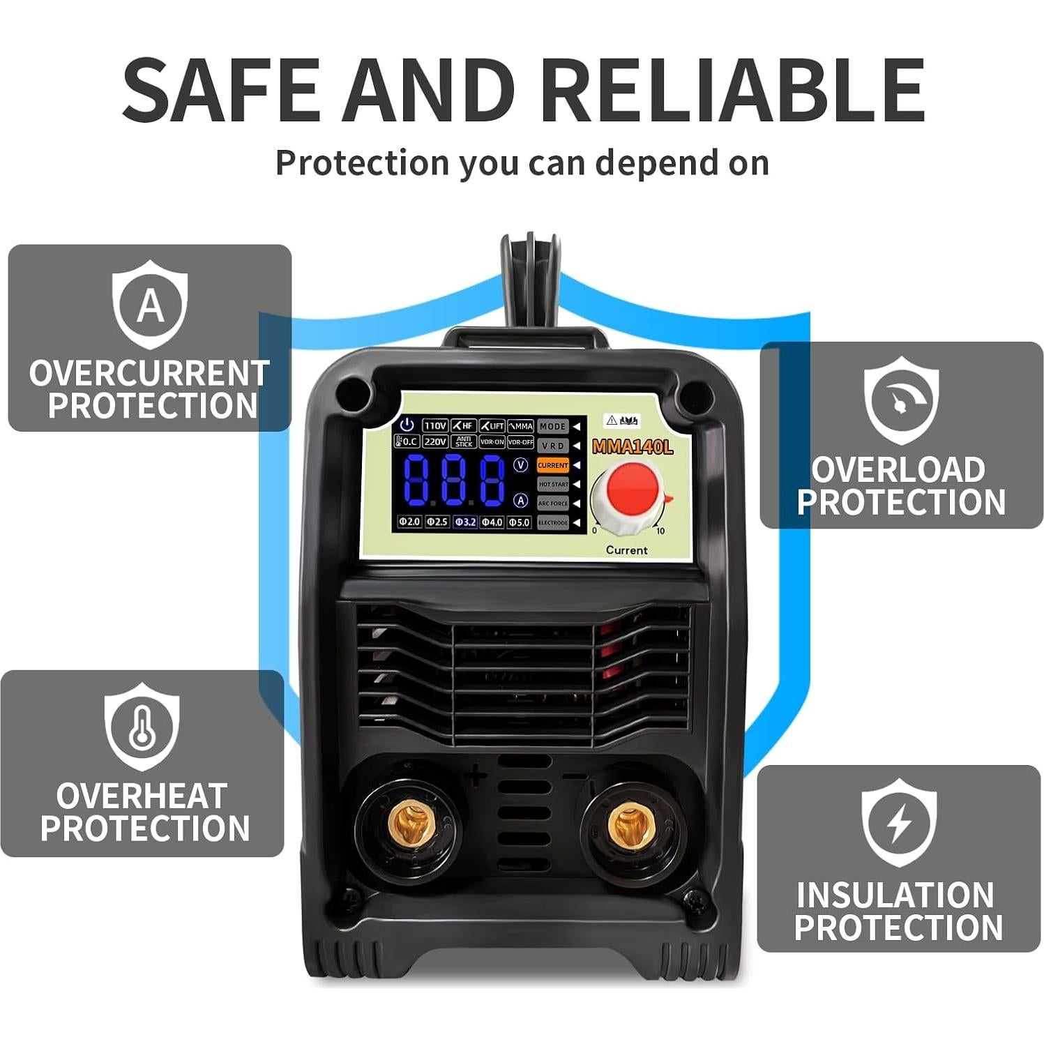 Soldador de arco MMA 140A HANSNOKTECH portátil 110/220V