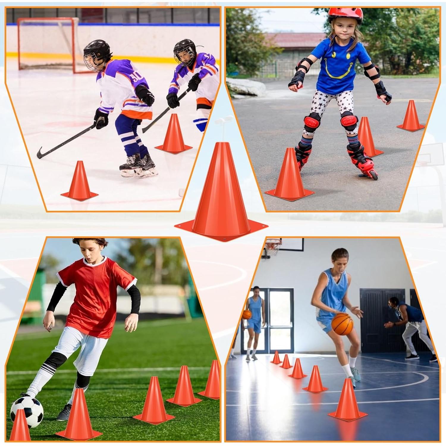 Conos de Entrenamiento de Plástico Xvvirnt 17.5 cm Naranja 50 Piezas