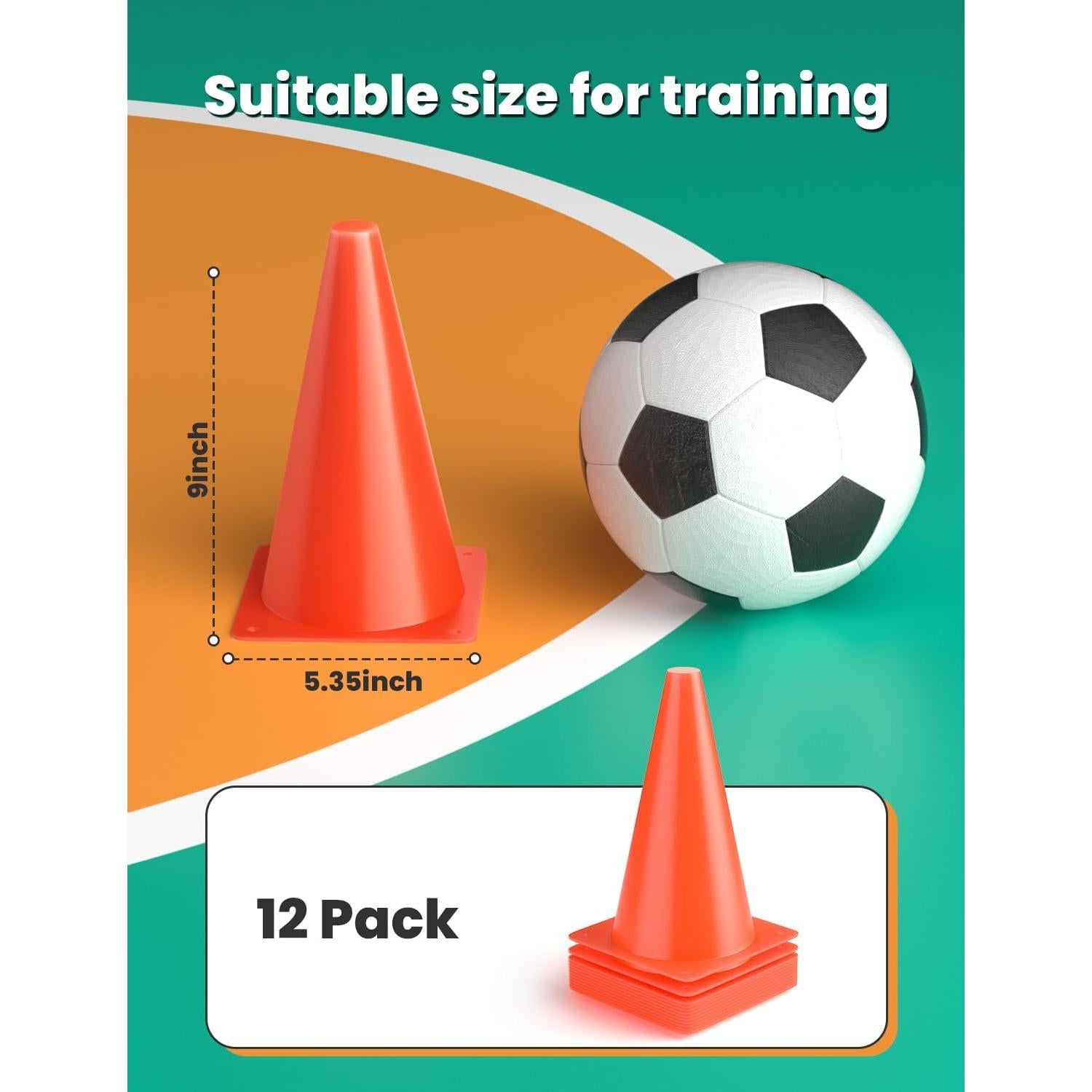 Conjunto de Anillos de Agilidad Hexagonales GHB + 12 Conos 22.86 cm