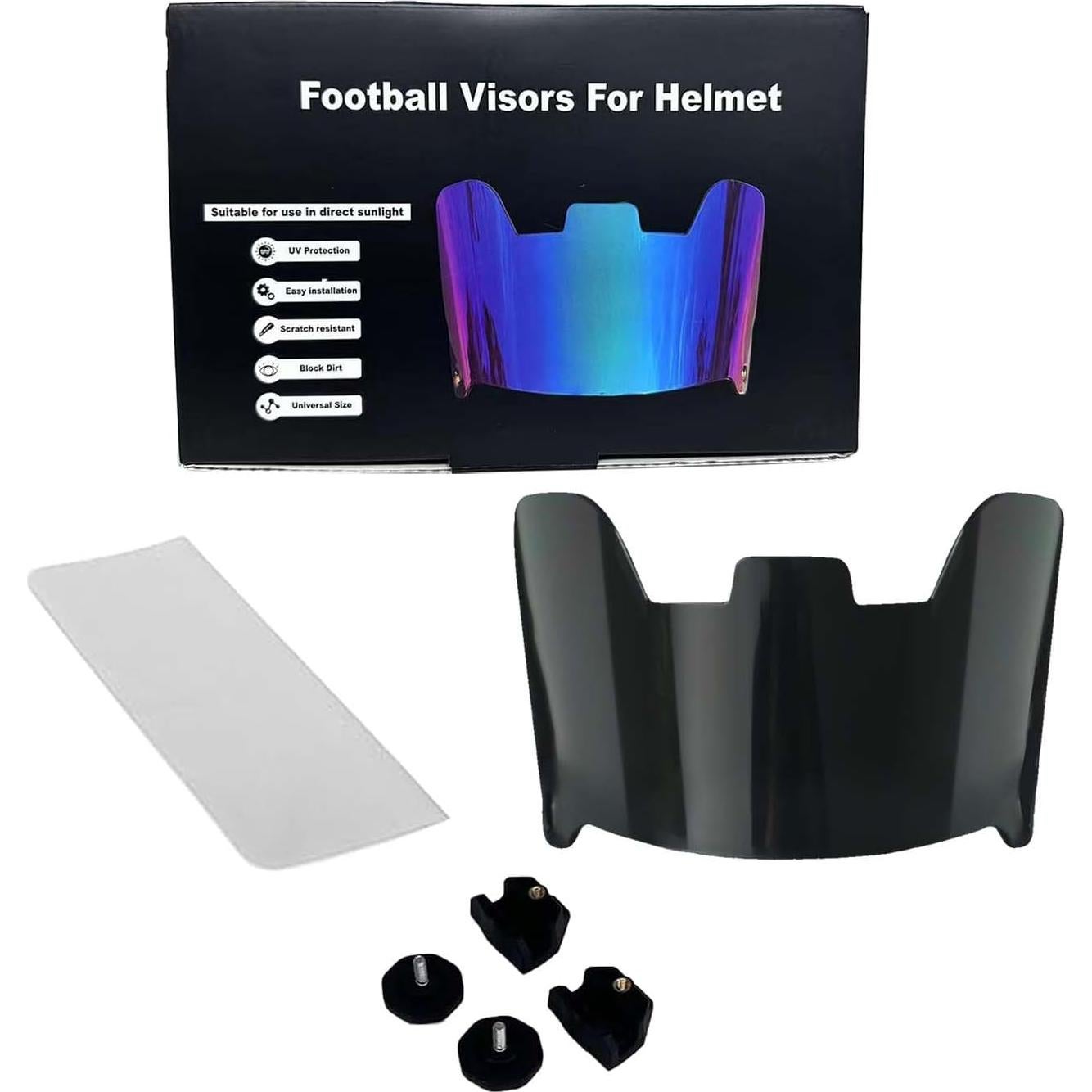 Visera de Fútbol Fenduoer Negra Antivaho UV para Casco