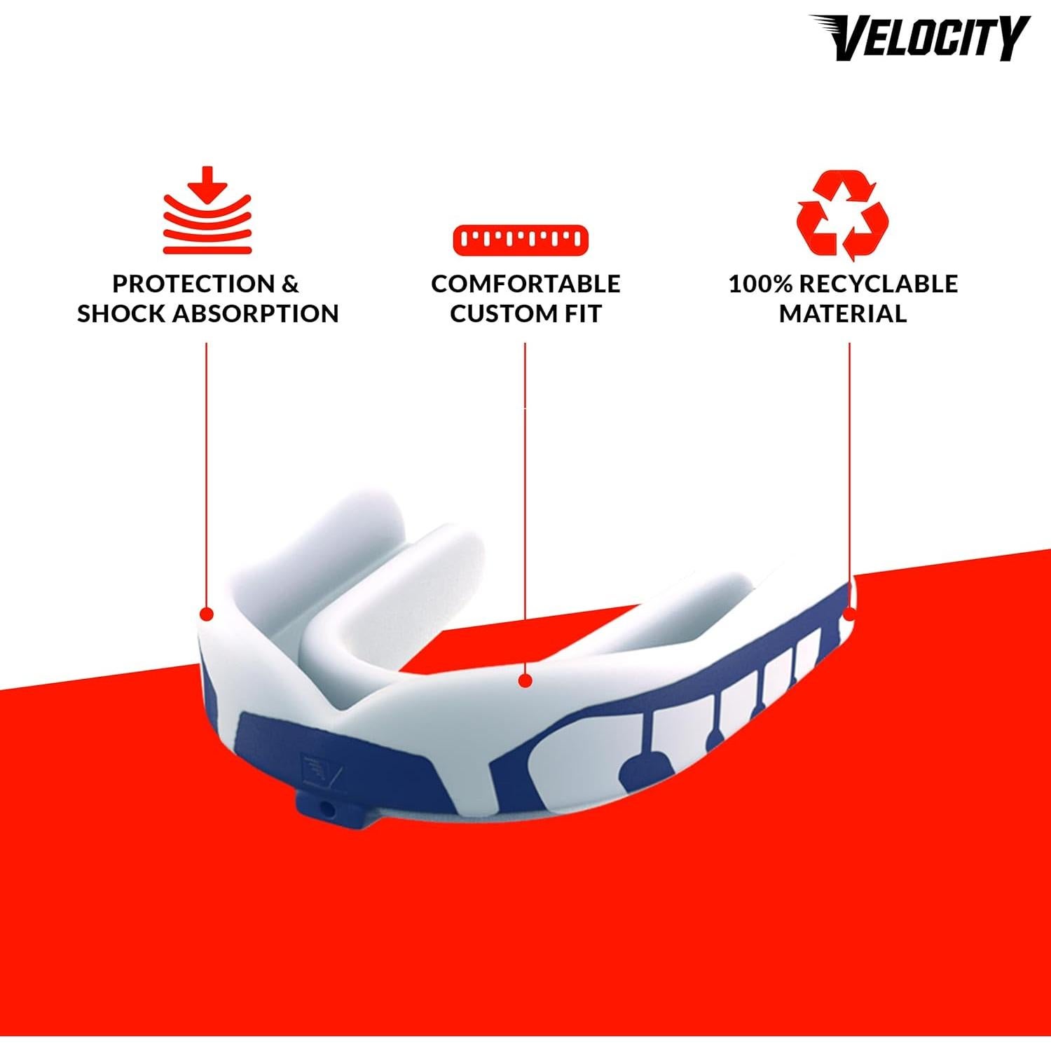 Protector Bucal Velocity Champion Joven Plus Negro y Púrpura