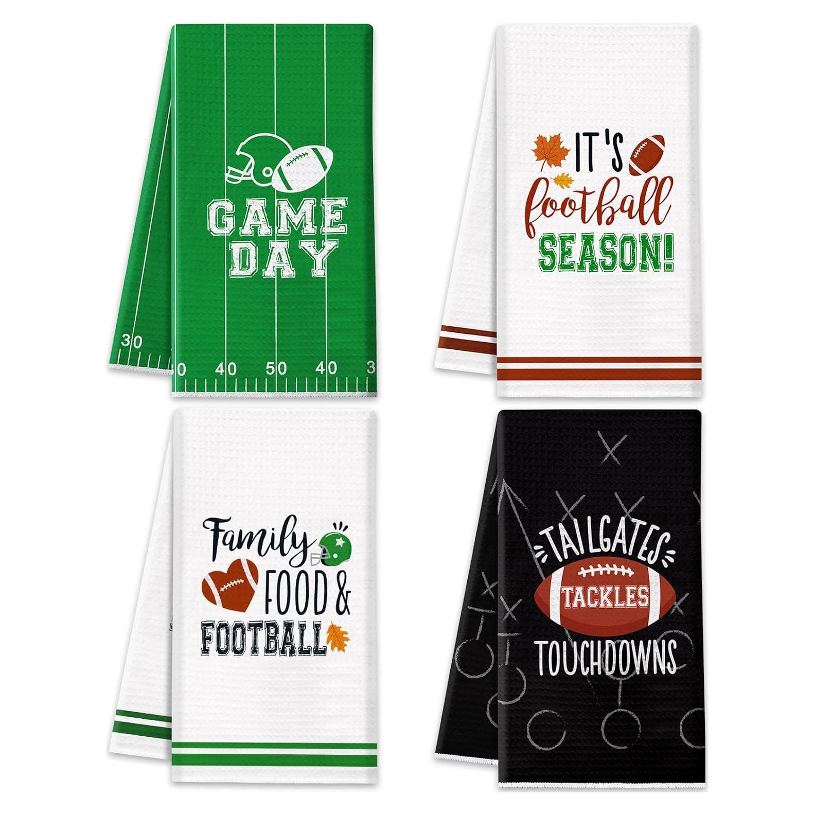 Toallas de Cocina de Fútbol Vansolinne - Juego de 4, 39.9x60 cm