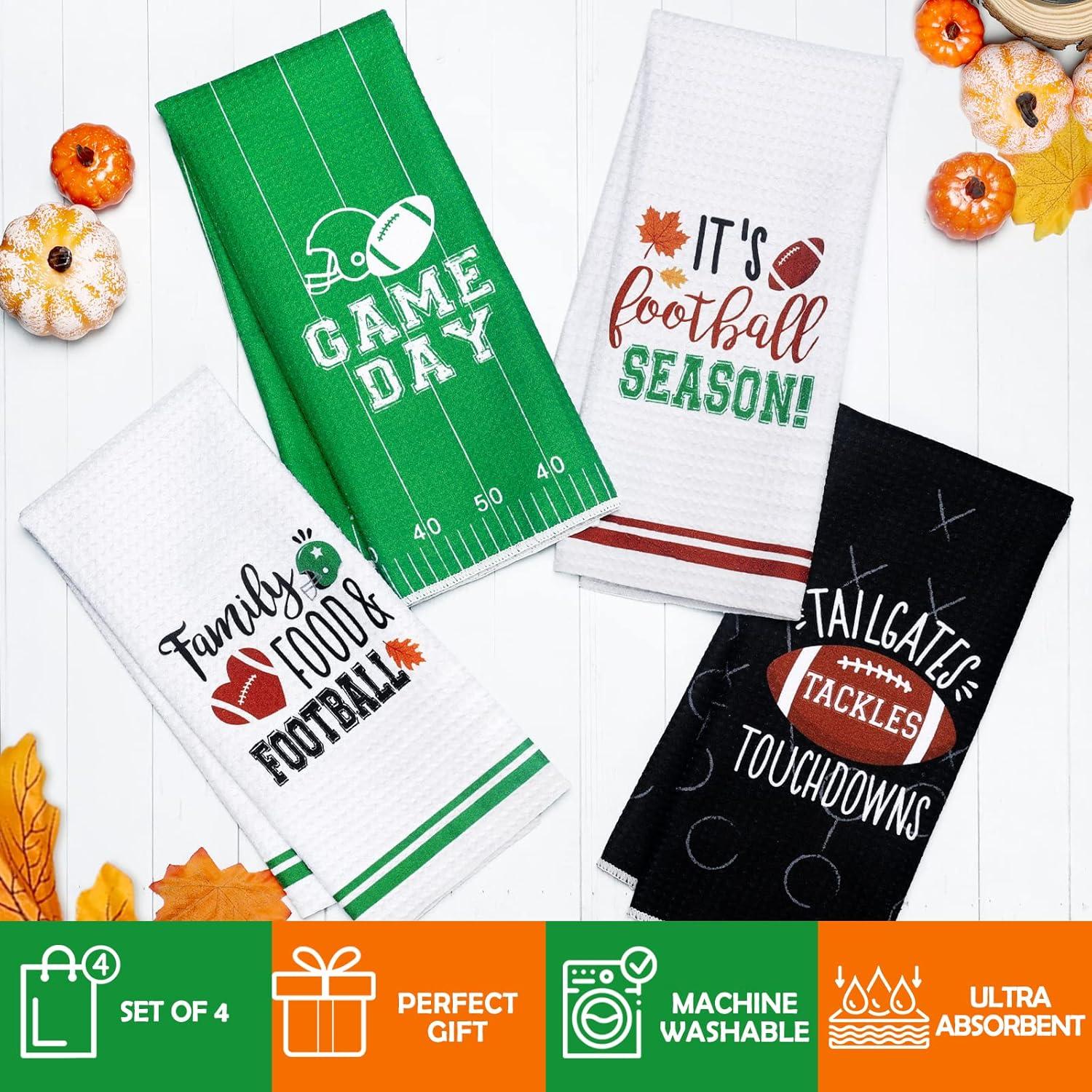 Toallas de Cocina de Fútbol Vansolinne - Juego de 4, 39.9x60 cm