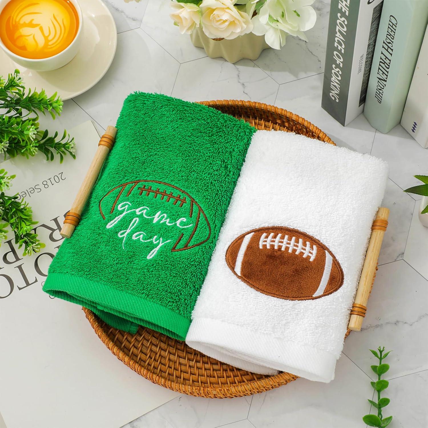 Set de 2 Toallas de Mano Bordadas de Fútbol JarThenaAMCS 75x35cm