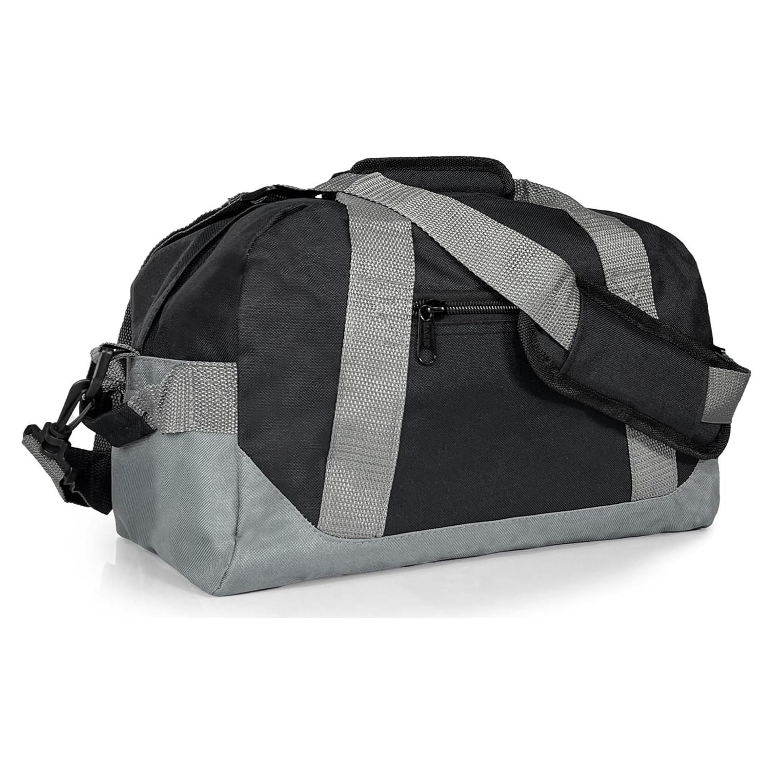 Bolsa de Viaje Pequeña DALIX 14" Doble Tono Negro Gris