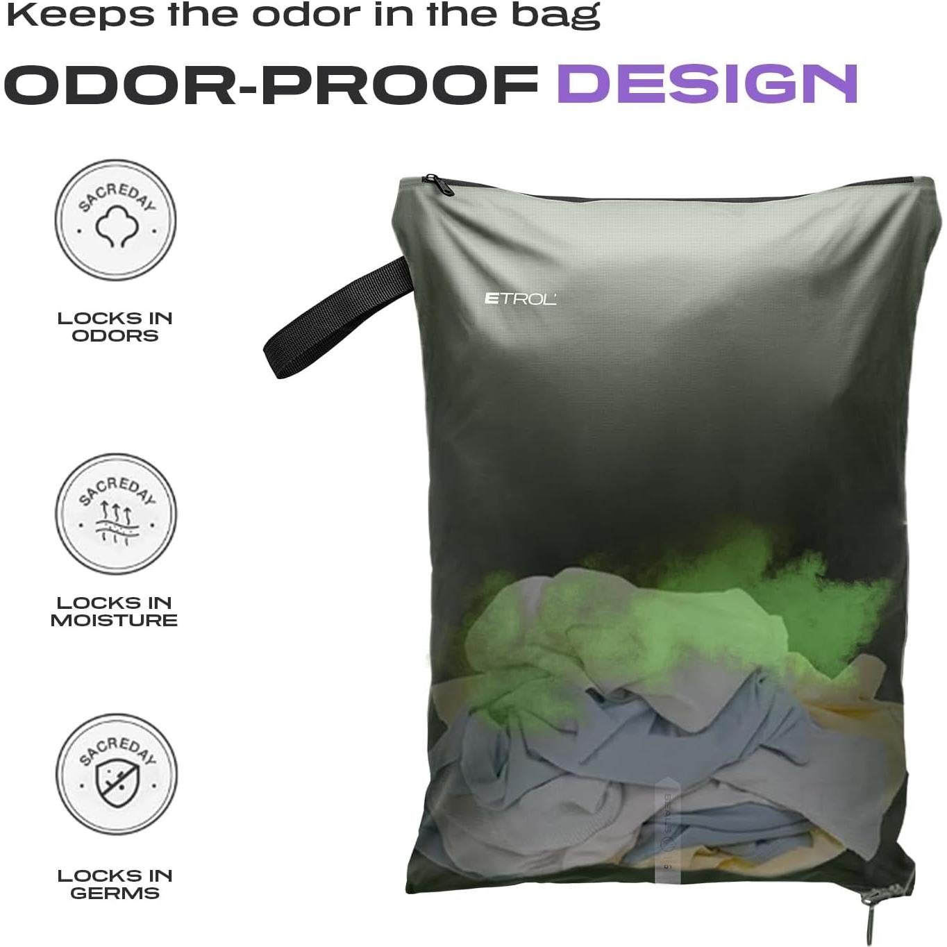 Bolsa de Lavandería de Malla ETROL Gris 17.5x15cm Plegable