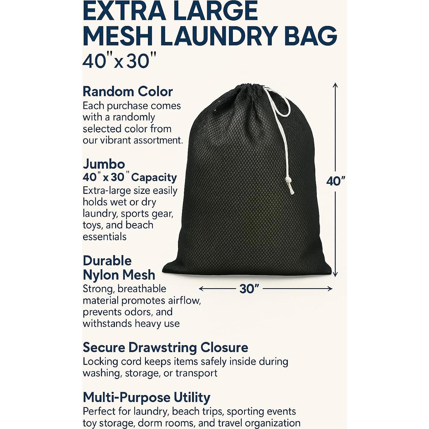 Bolsa de Lavandería Jumbo 101.6x76.2 cm Dependable Nylon Multiusos