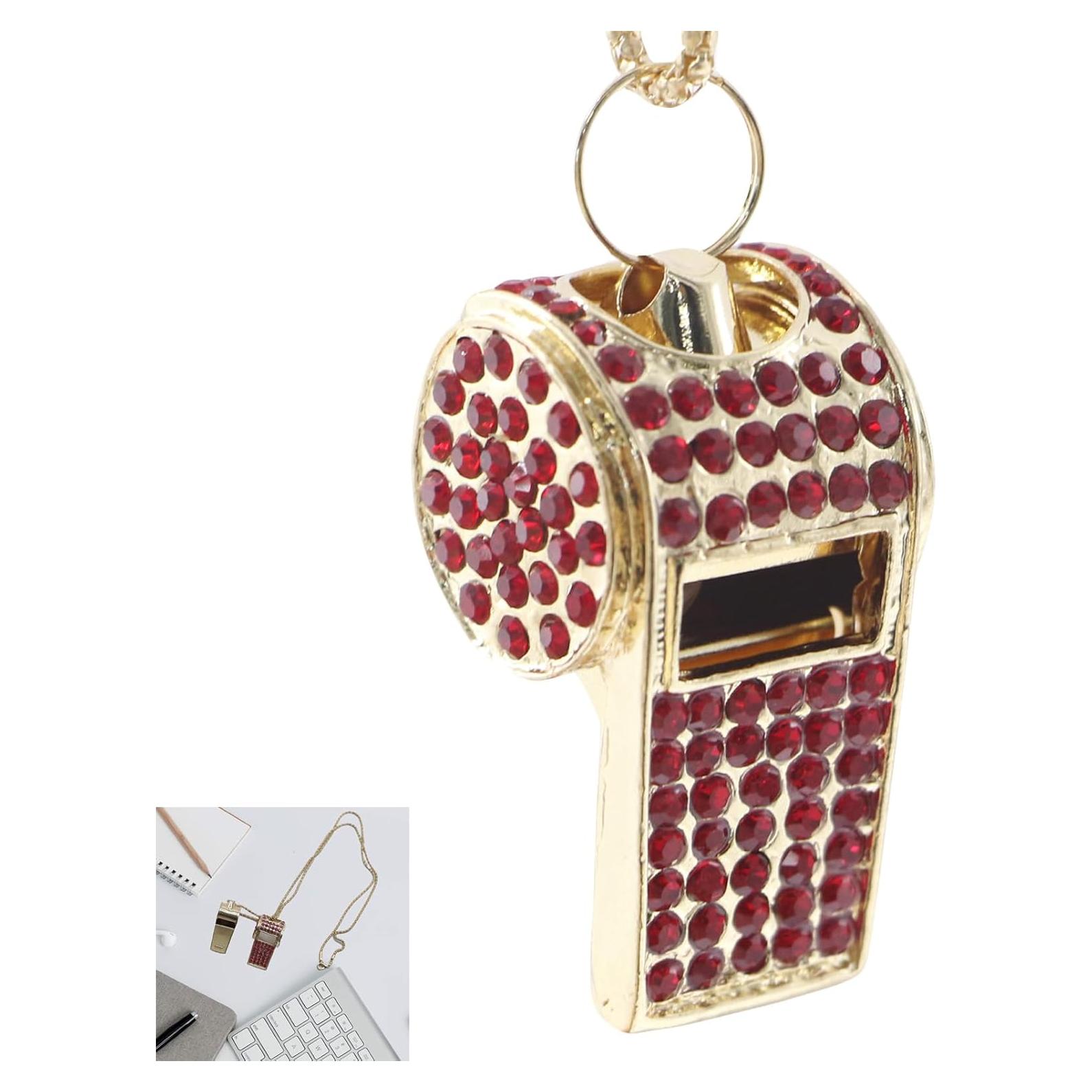 Silbato de Cristal Brillante QUJIFETU con Collar 76.2cm