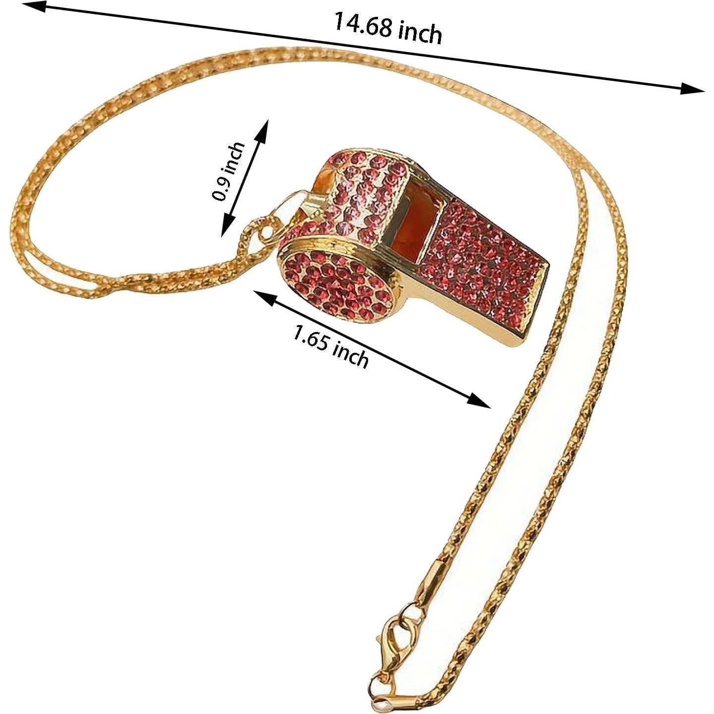 Silbato de Cristal Brillante QUJIFETU con Collar 76.2cm