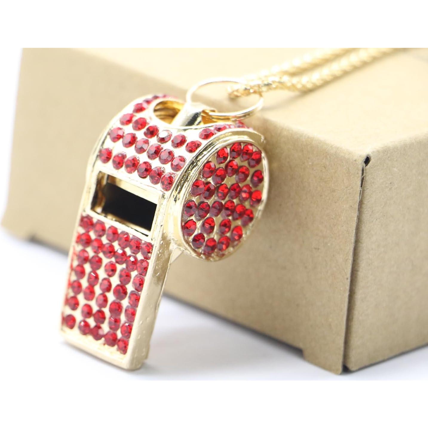 Silbato de Cristal Brillante QUJIFETU con Collar 76.2cm