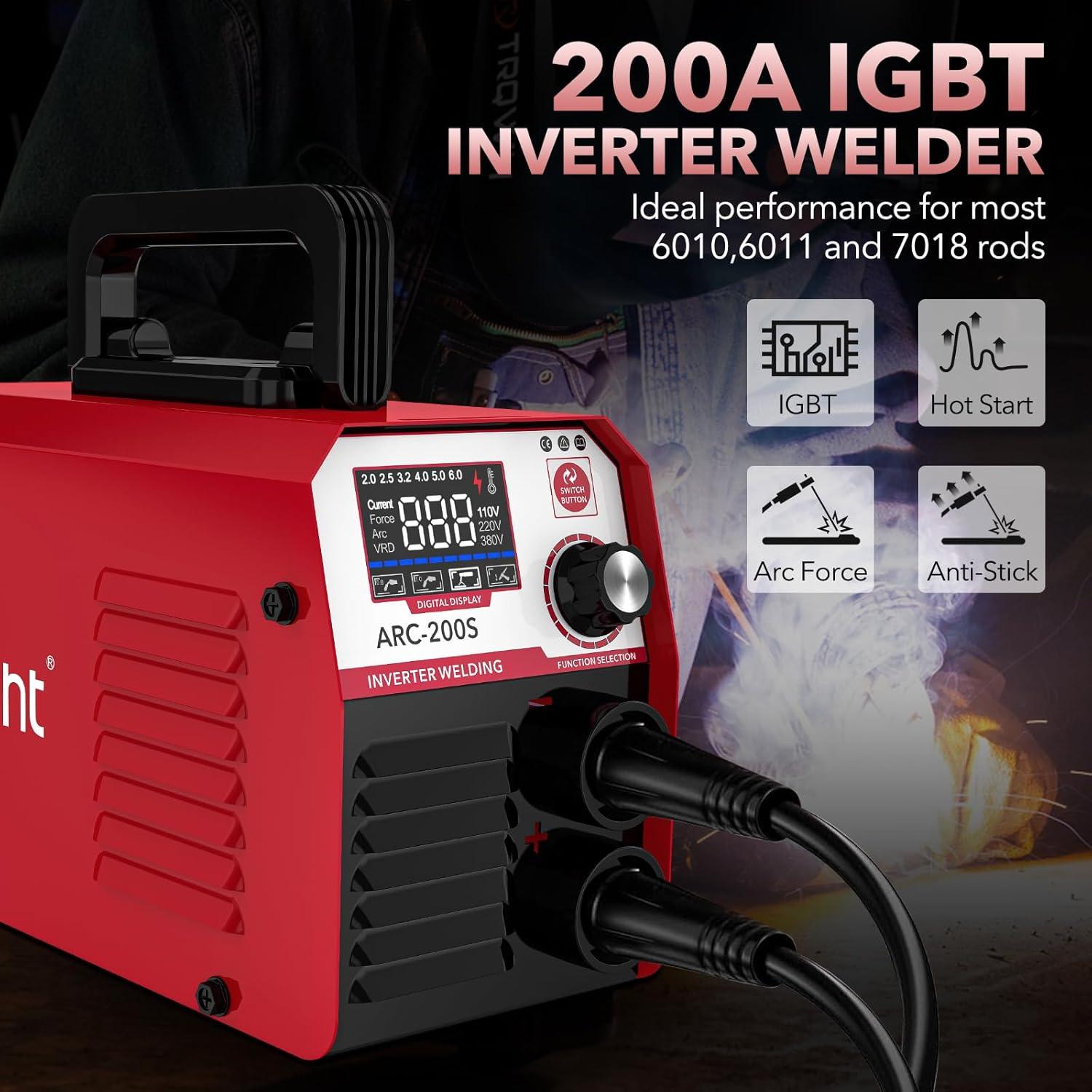 Soldadora Stick YesRight MMA 200A IGBT Portátil con LED