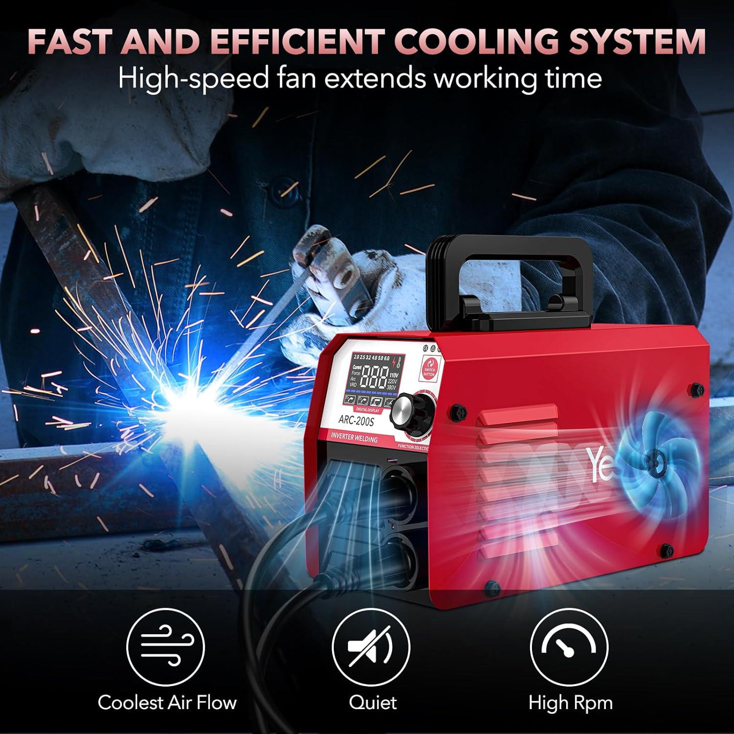 Soldadora Stick YesRight MMA 200A IGBT Portátil con LED