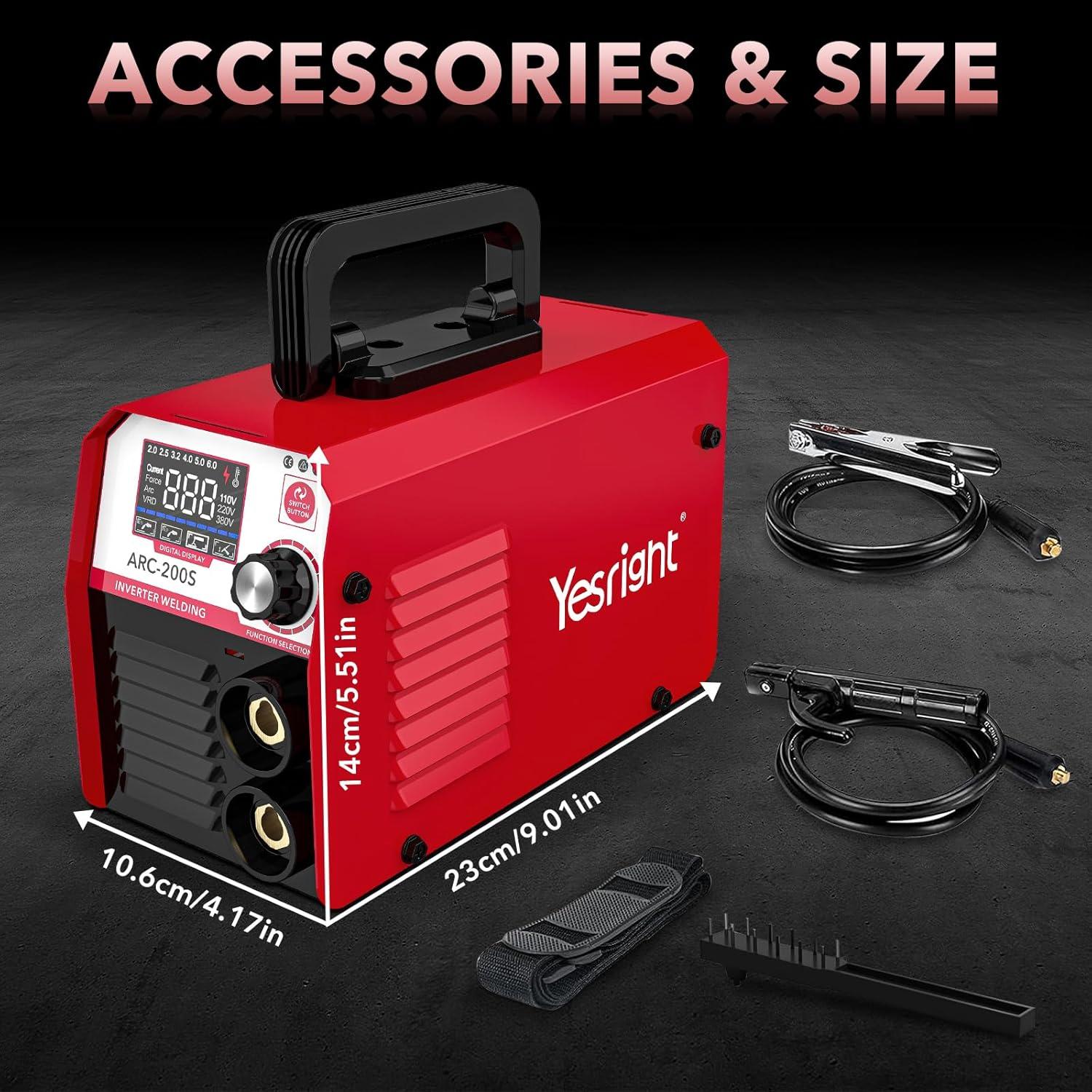 Soldadora Stick YesRight MMA 200A IGBT Portátil con LED