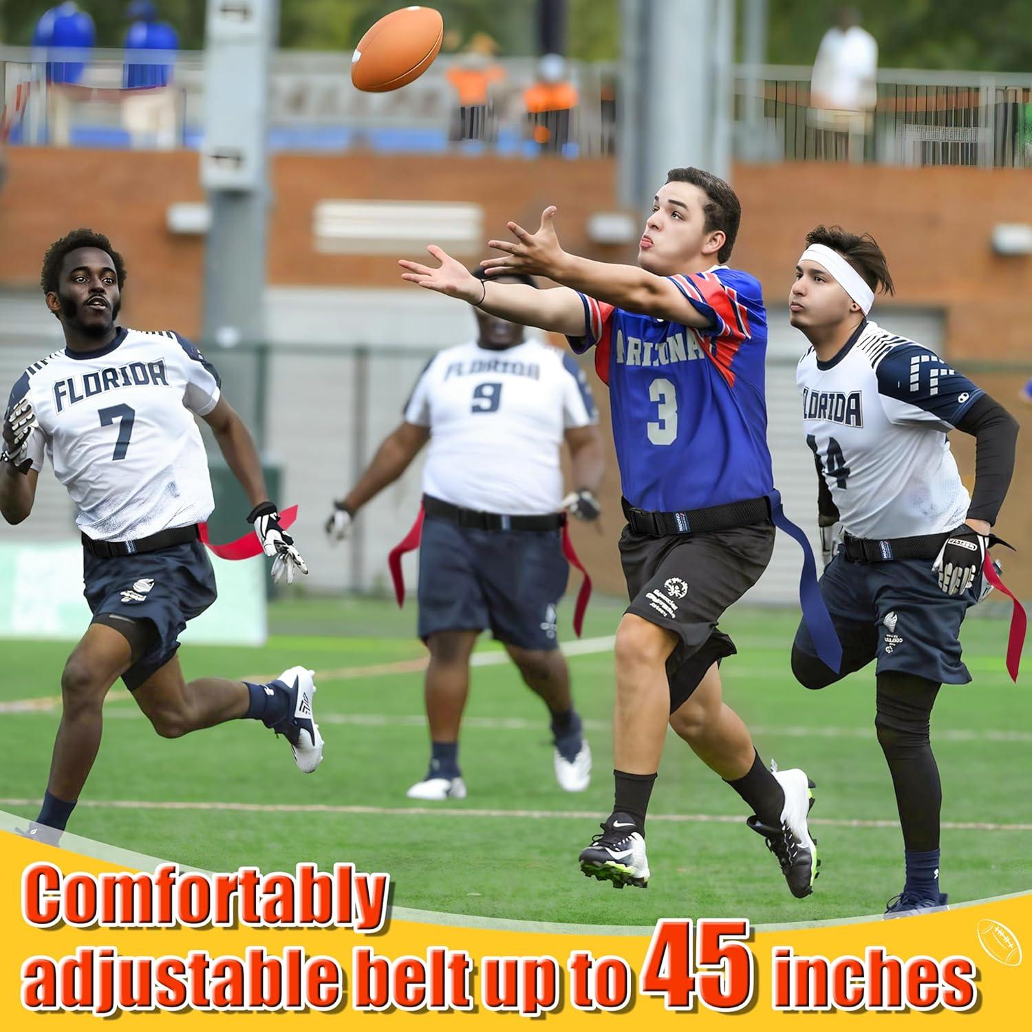 Cinturones de Fútbol Flag MIUONO Set 14 Jugadores Rojo y Azul