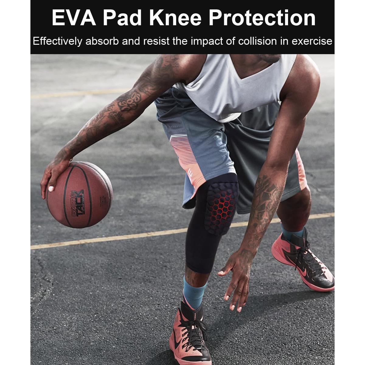 2 Mangas de Rodilla Compresivas SUJAYU para Baloncesto - Blanco Mediano