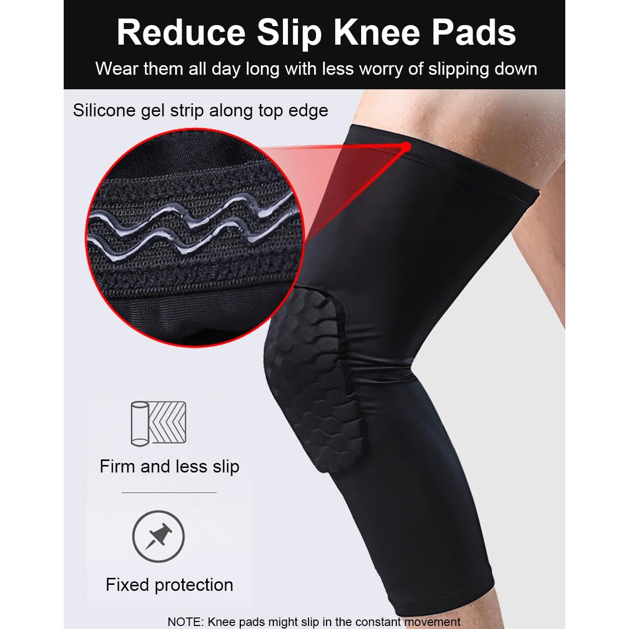 2 Mangas de Rodilla Compresivas SUJAYU para Baloncesto - Blanco Mediano