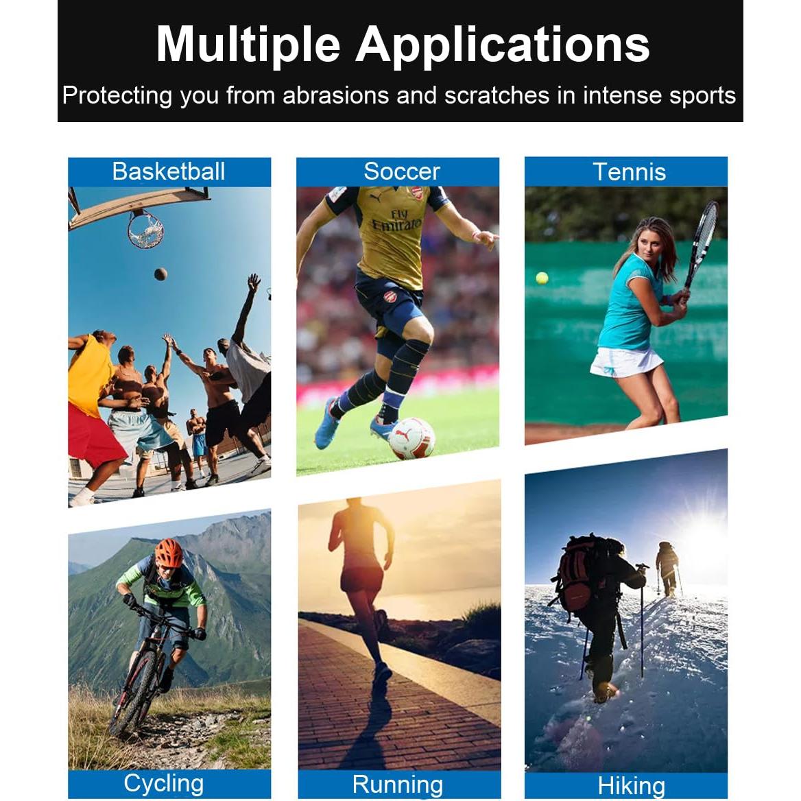 2 Mangas de Rodilla Compresivas SUJAYU para Baloncesto - Blanco Mediano