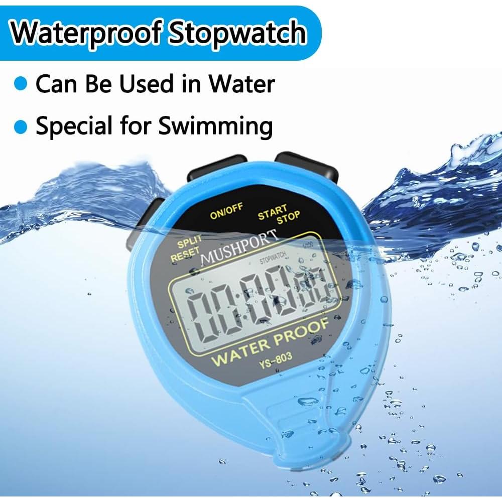 Cronómetro Digital Impermeable MUSHPORT Azul Simple