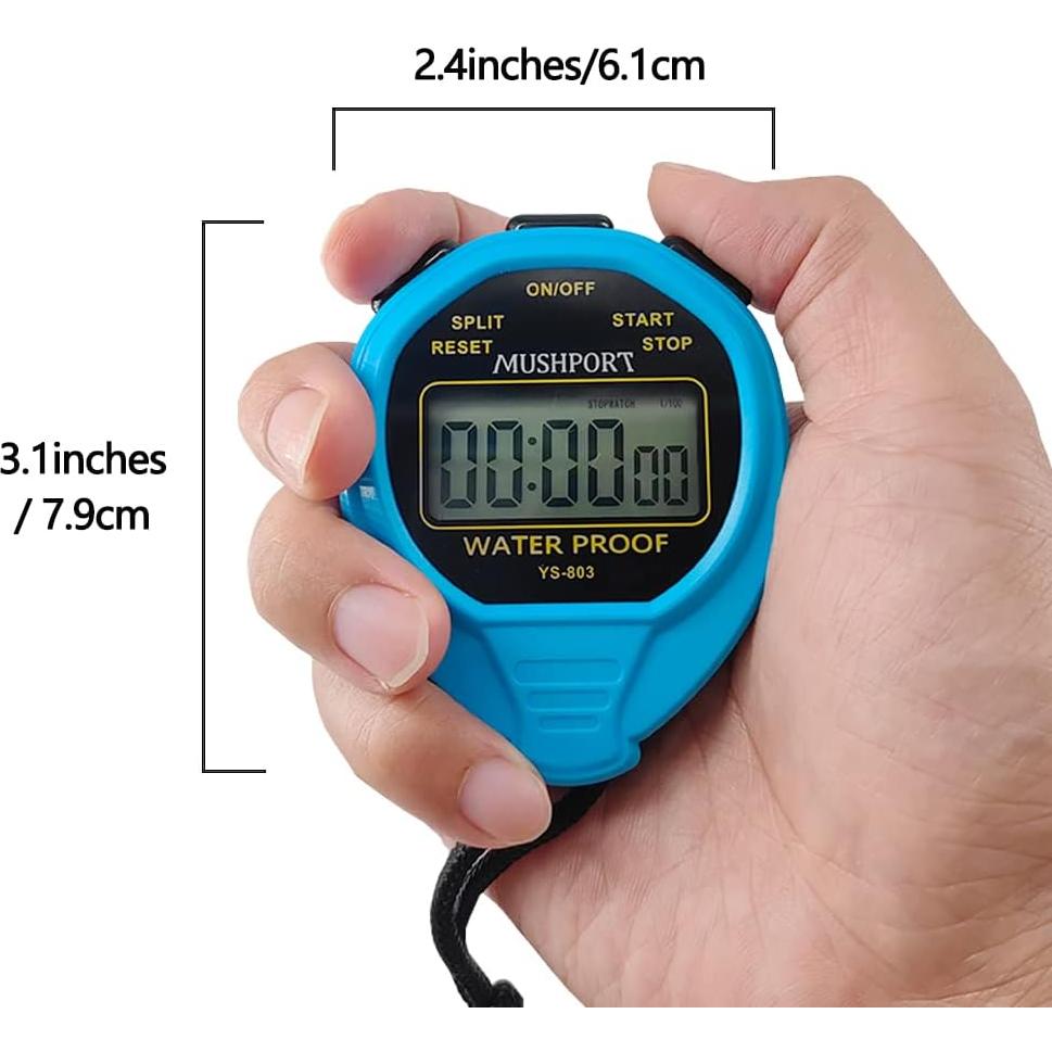Cronómetro Digital Impermeable MUSHPORT Azul Simple