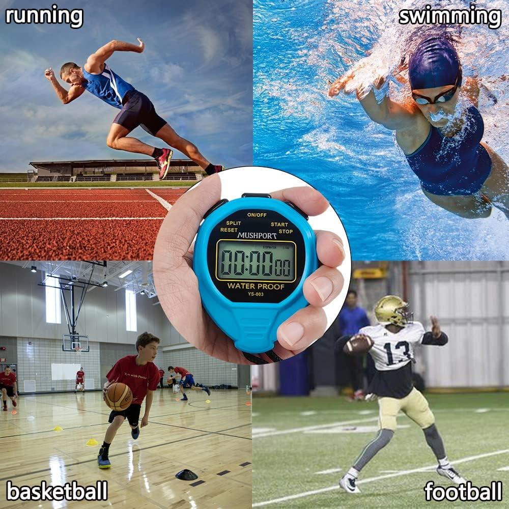 Cronómetro Digital Impermeable MUSHPORT Azul Simple