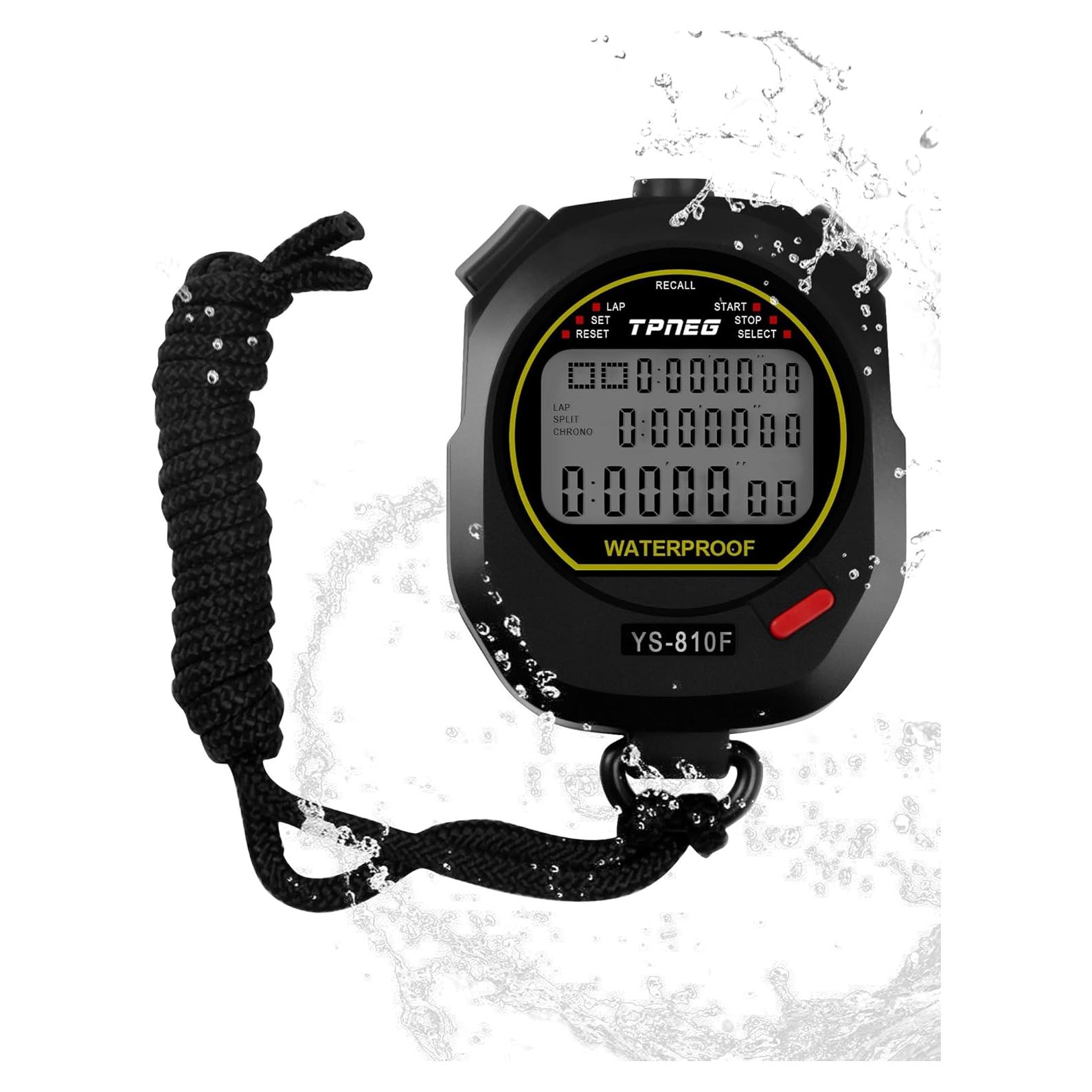 Cronómetro Profesional Impermeable TPNEG 10Laps - Pantalla Grande