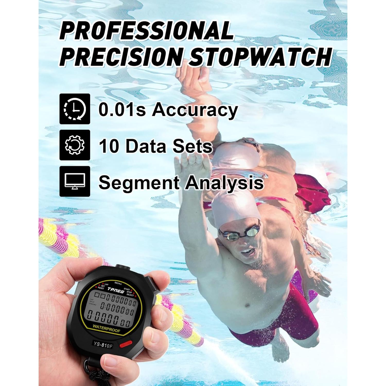 Cronómetro Profesional Impermeable TPNEG 10Laps - Pantalla Grande