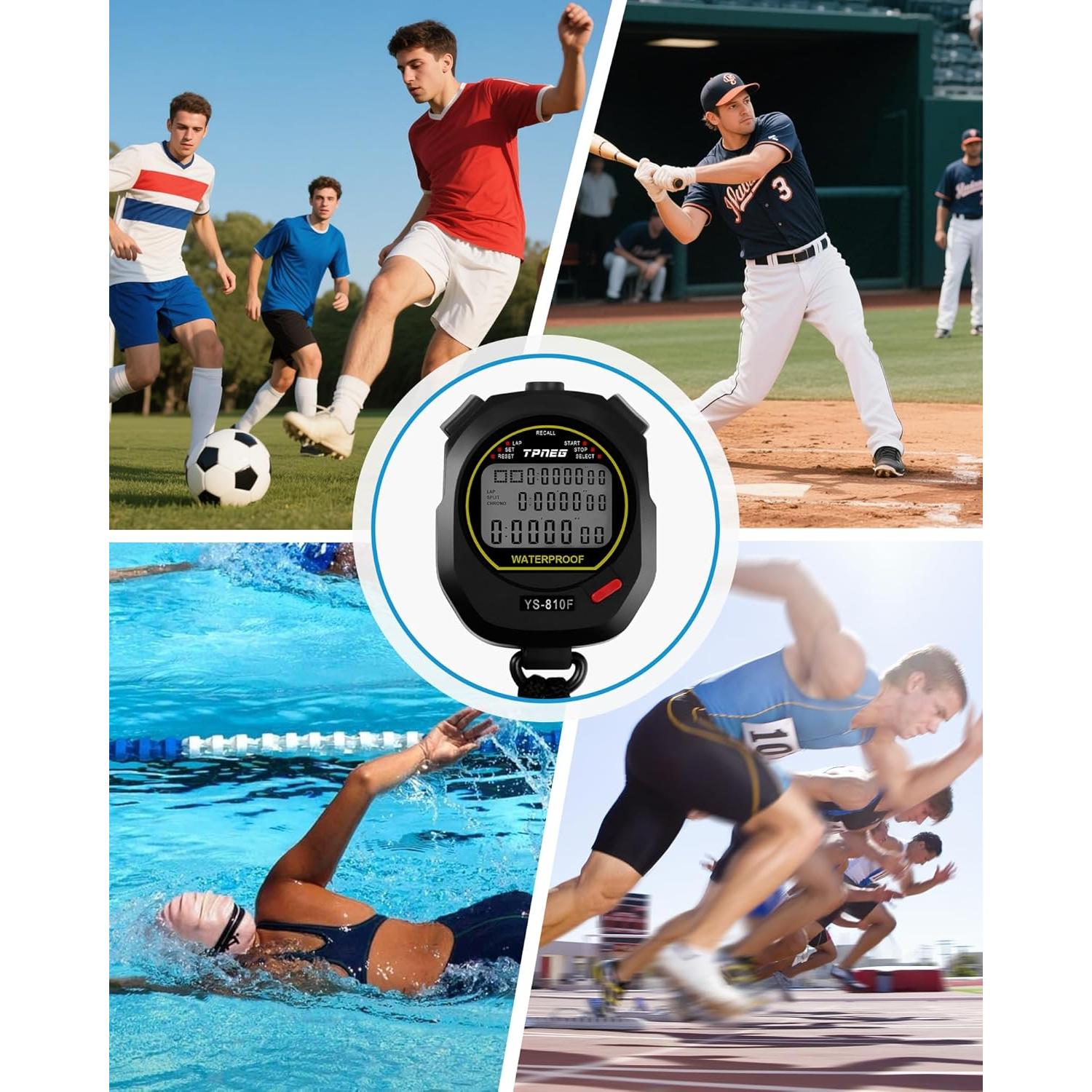 Cronómetro Profesional Impermeable TPNEG 10Laps - Pantalla Grande