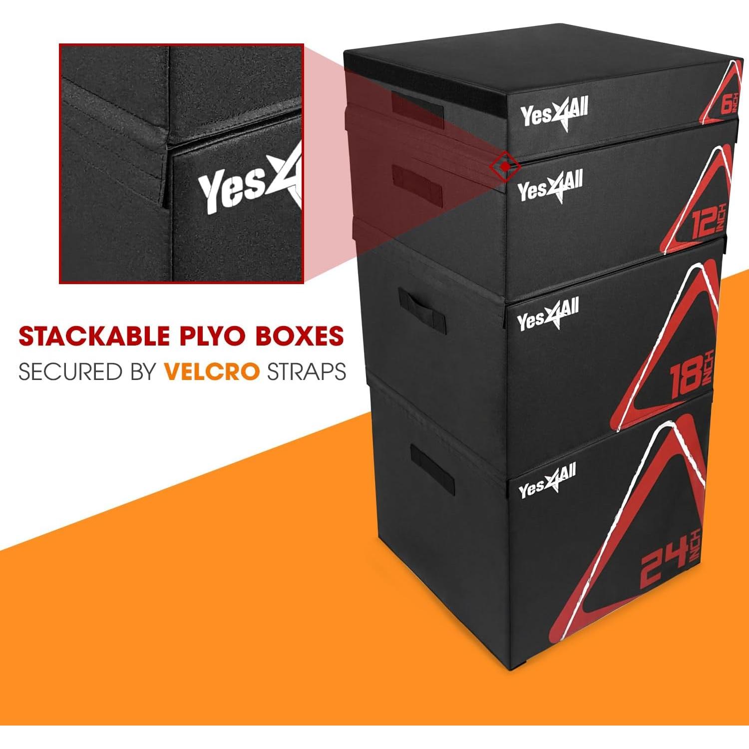 Caja Plyo Ajustable Yes4All 60.96 cm para Ejercicios Pliométricos