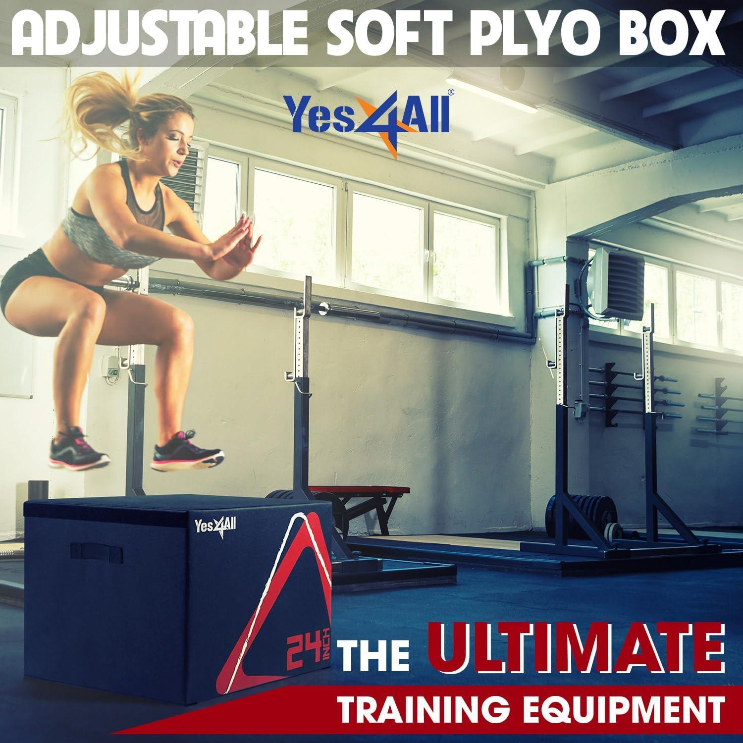 Caja Plyo Ajustable Yes4All 60.96 cm para Ejercicios Pliométricos