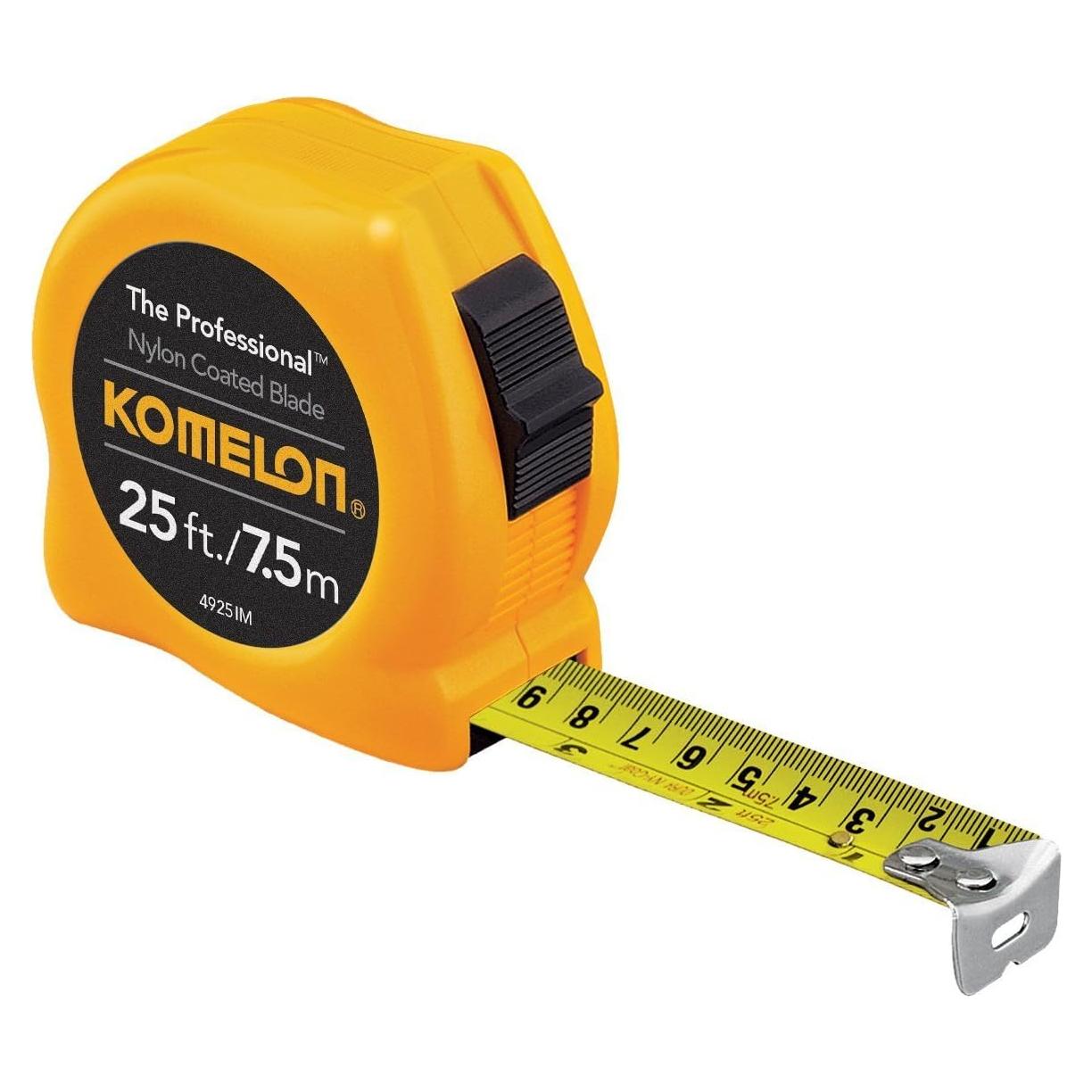 Cinta Métrica Komelon 4925IM 7.5 Metros Amarillo Profesional