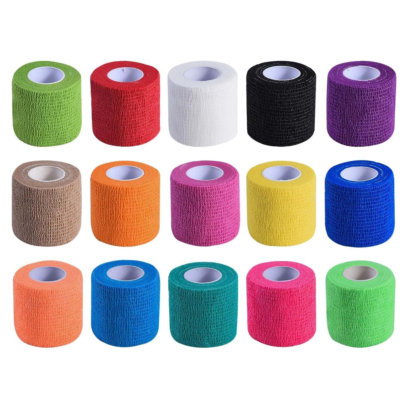 Paquete de 15 vendajes autoadhesivos KISEER 5m x 5cm coloridos