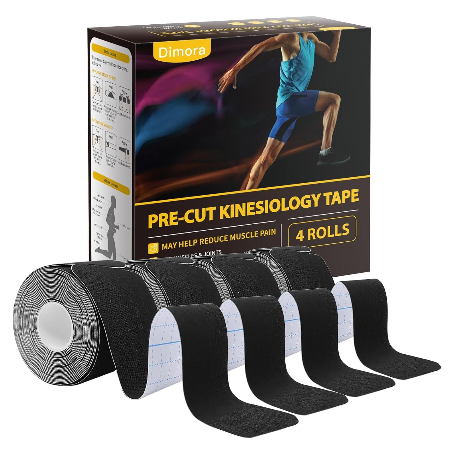 Cinta de Kinesiología Dimora 80 Tiras Pre-cortadas 25.4 cm Negro