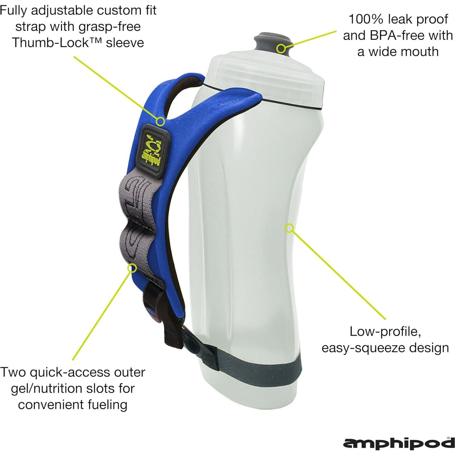 Botella de Agua Portátil Amphipod Hydraform Ergo Minimalista 591 ml Azul