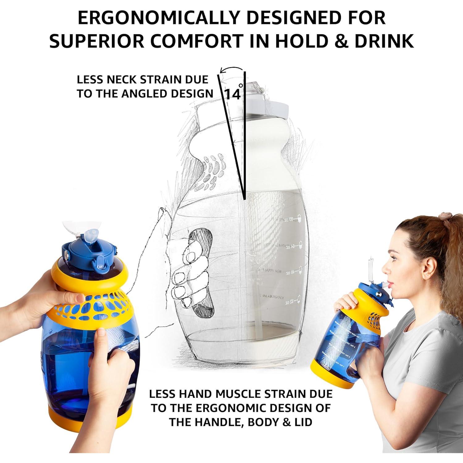 Botella Deportiva JOYOUSUN 1 Galón Tritan con Pajilla y Marcador