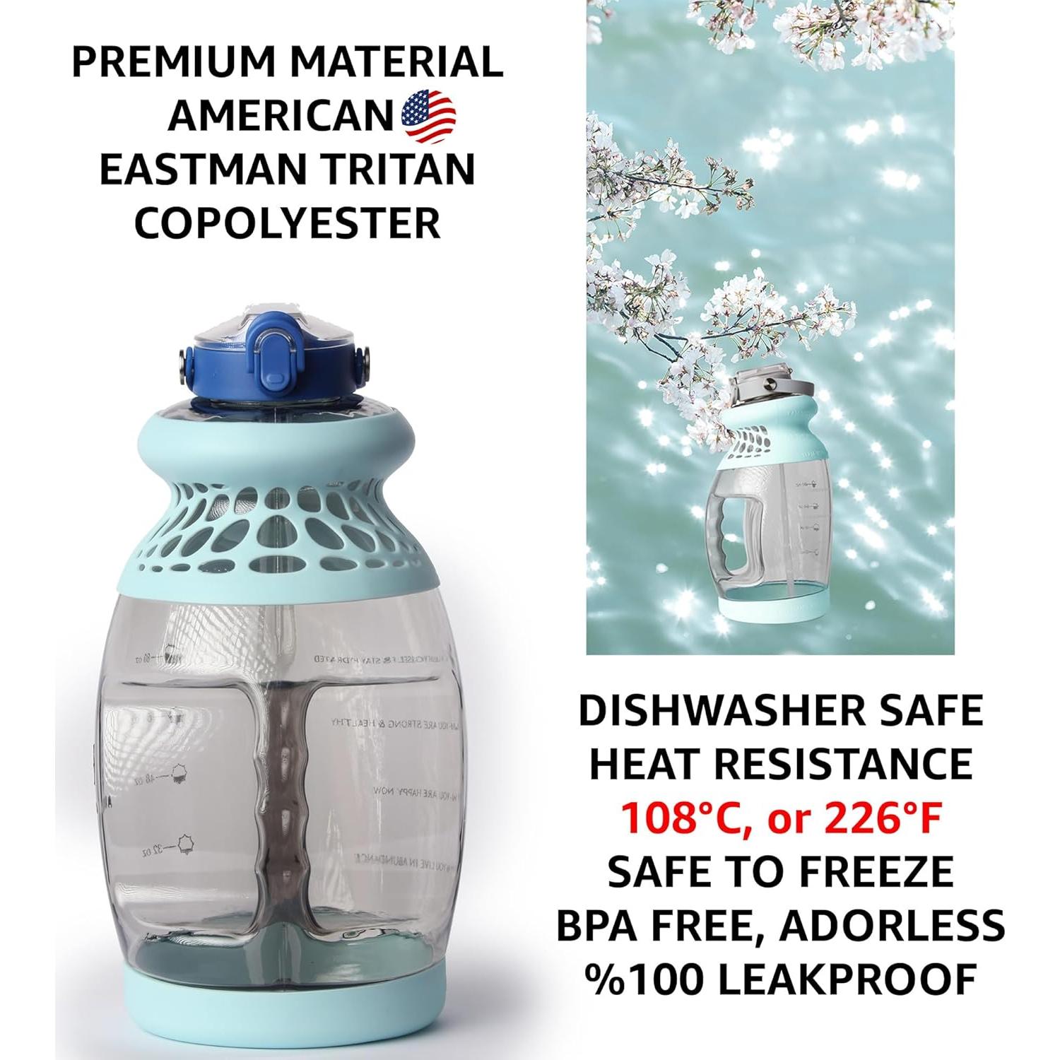 Botella Deportiva JOYOUSUN 1 Galón Tritan con Pajilla y Marcador