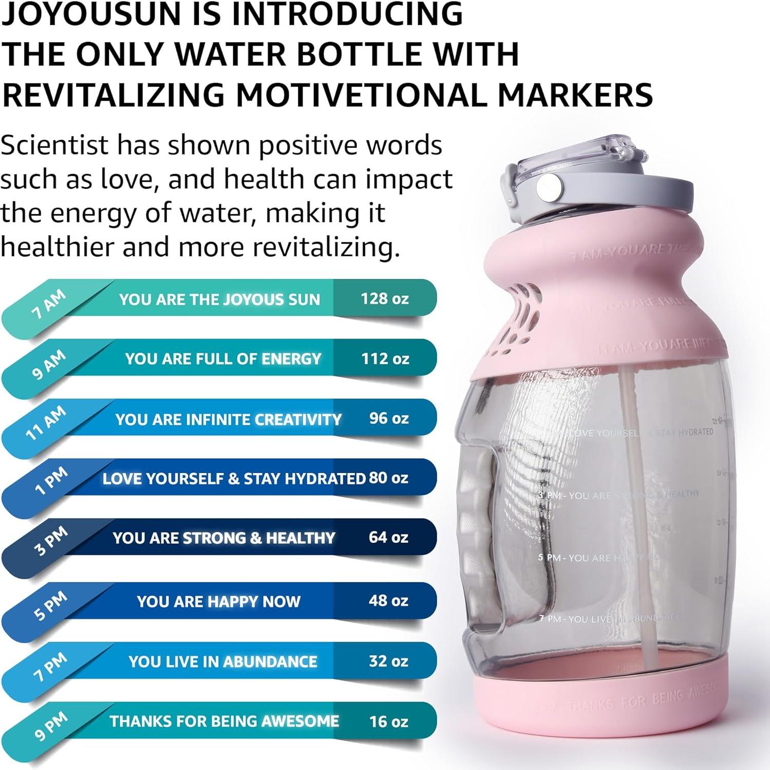 Botella Deportiva JOYOUSUN 1 Galón Tritan con Pajilla y Marcador