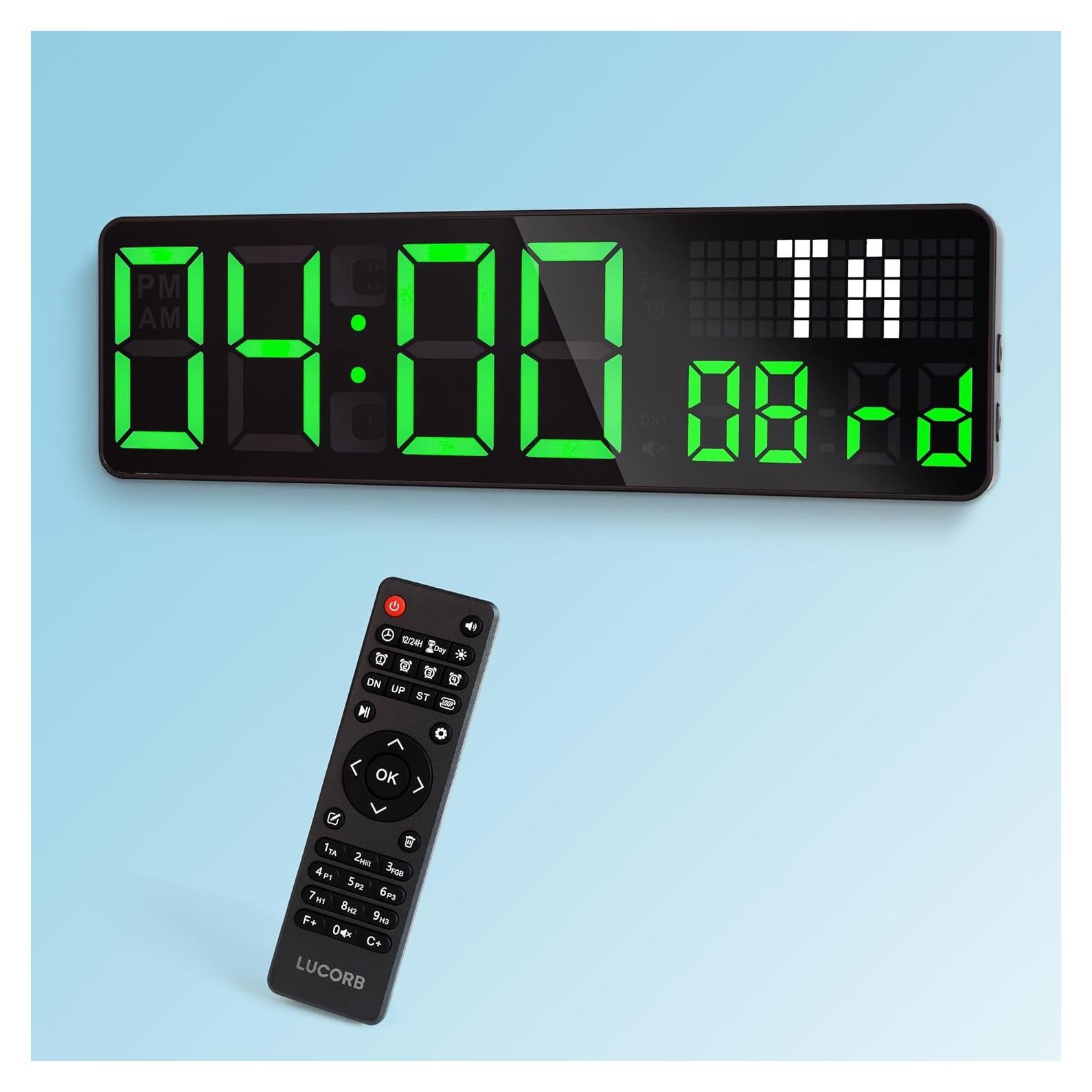 Temporizador Digital de Gimnasio LUCORB 12" con Control Remoto