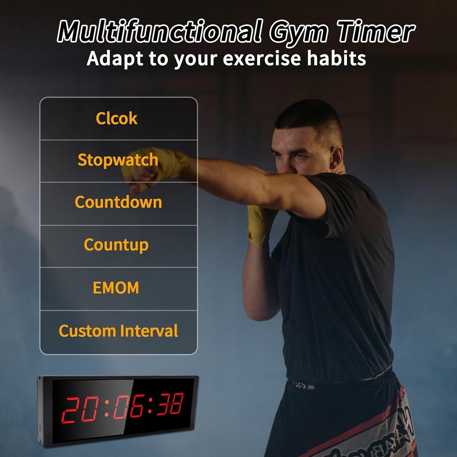 Temporizador Digital de Gimnasio F-Winner con Control Remoto