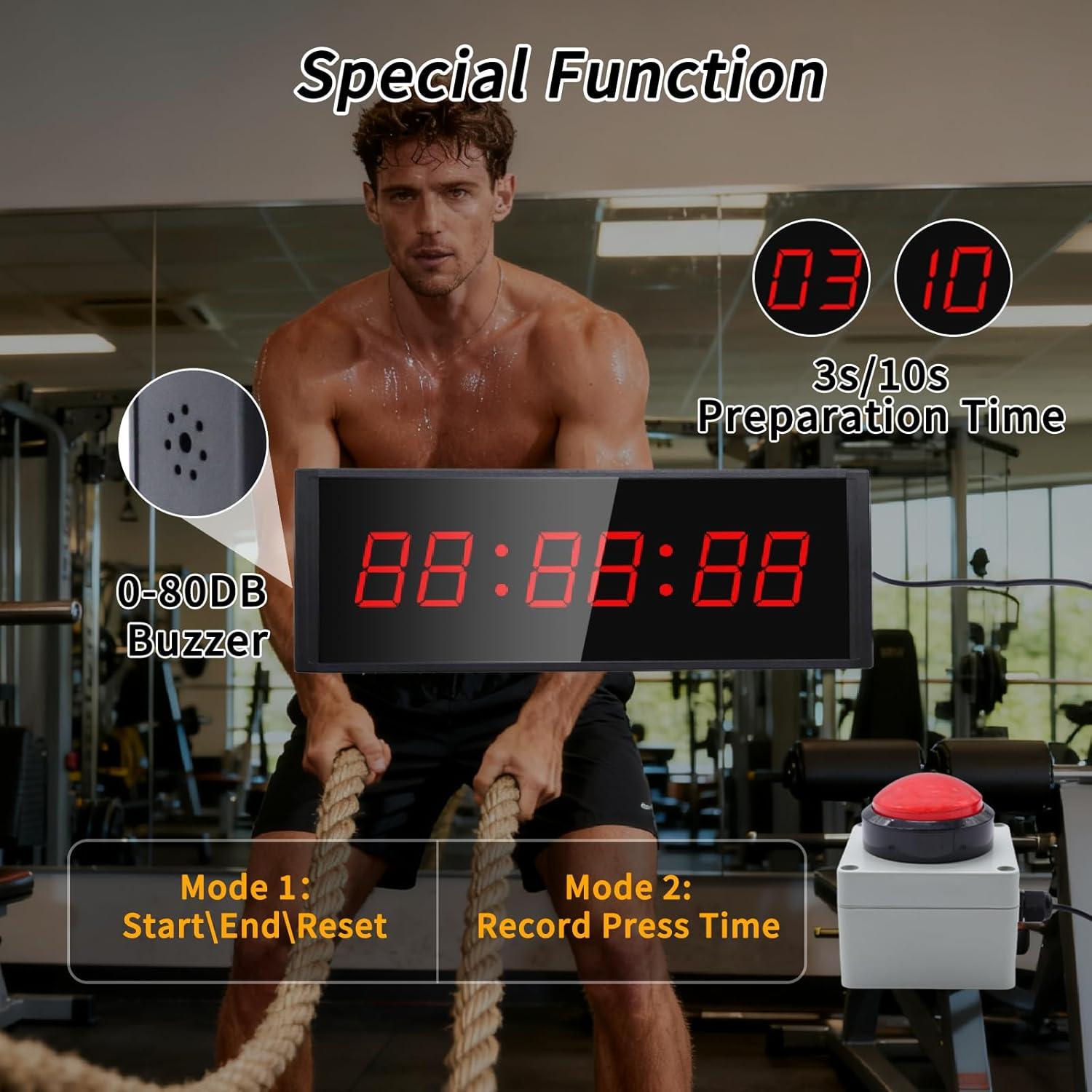 Temporizador Digital de Gimnasio F-Winner con Control Remoto